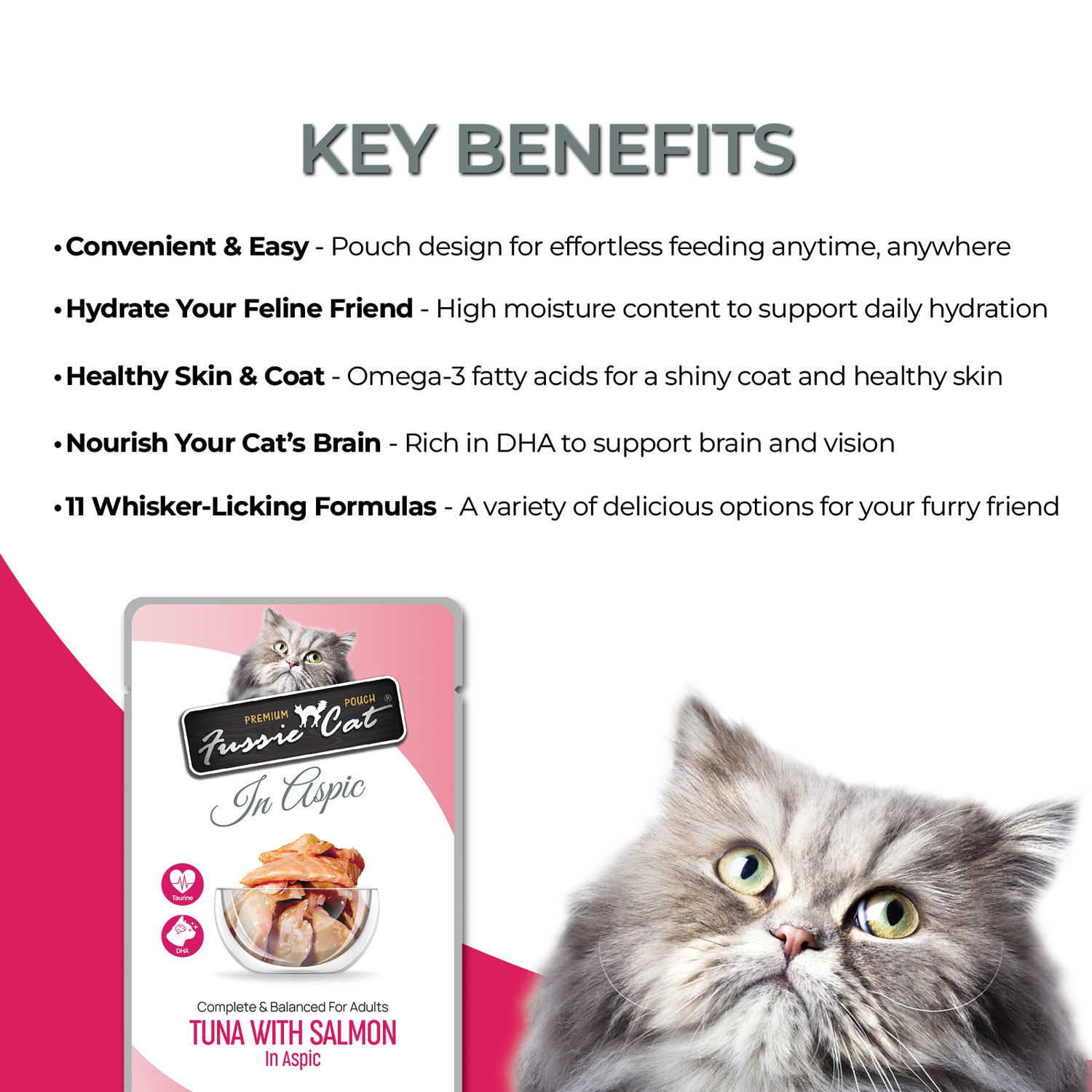 Fussie Cat Premium Tuna With Salmon In Aspic Wet Cat Food, 2.47 Oz