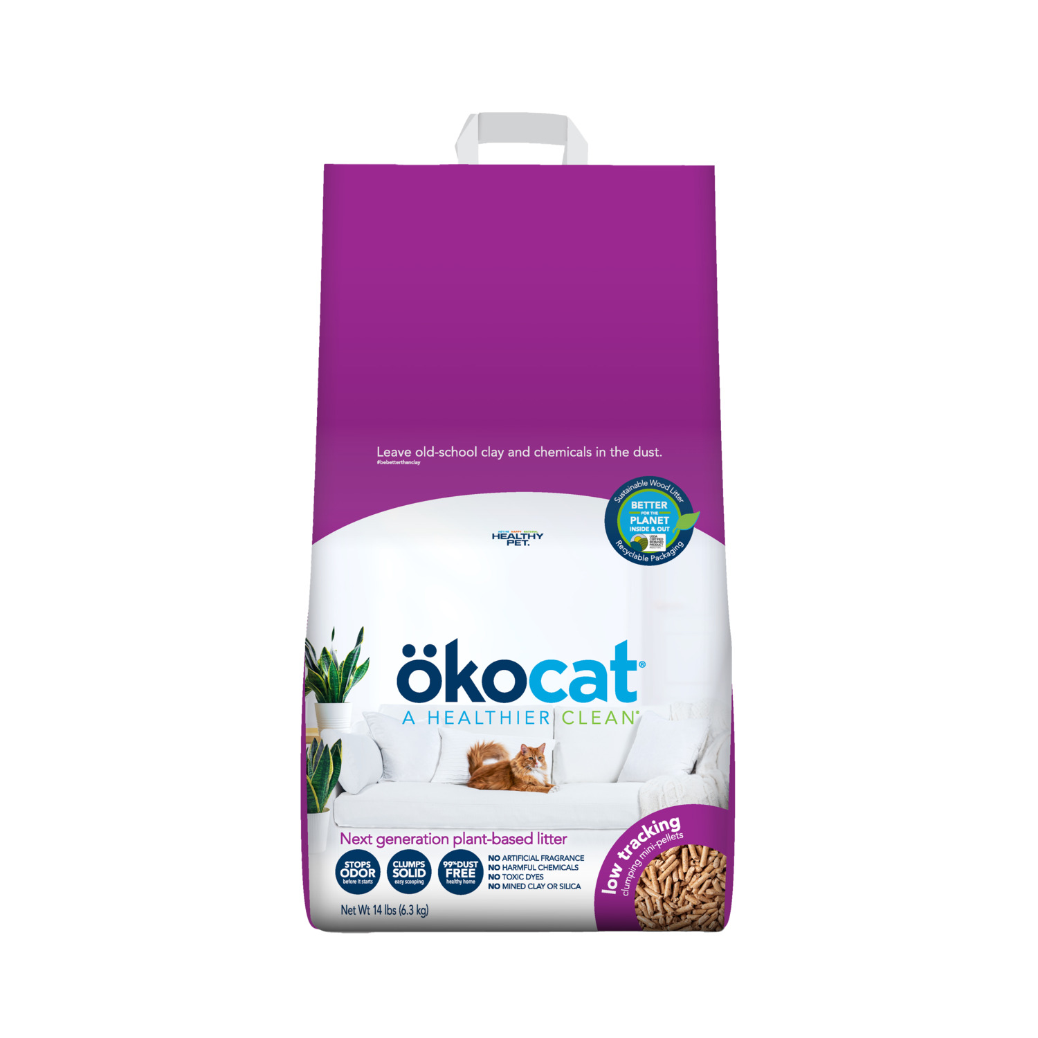 Okocat Low Tracking Clumping Wood Cat Litter