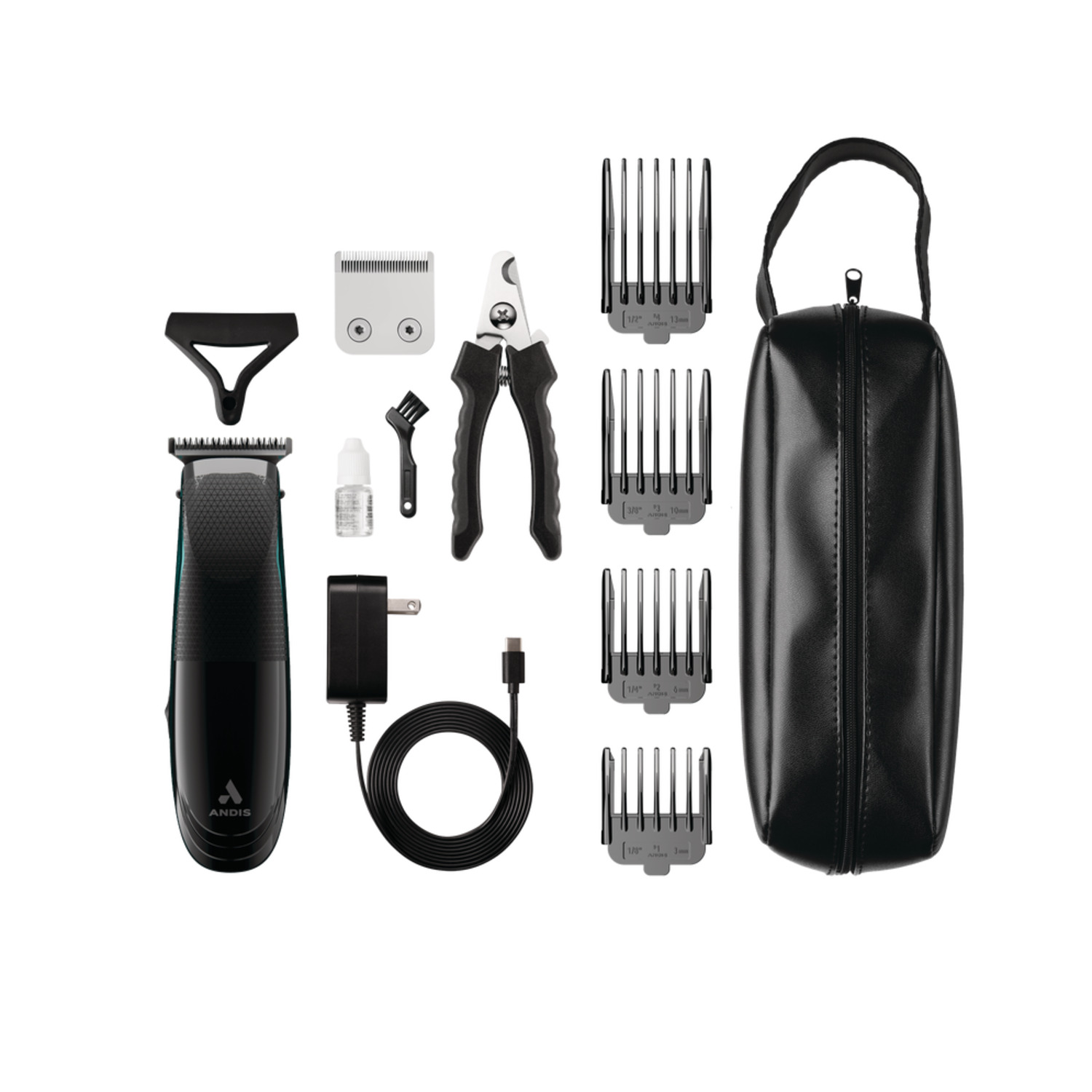 Andis Easy Trim Pet Trimmer Dog Grooming Tool, 12 Piece Kit