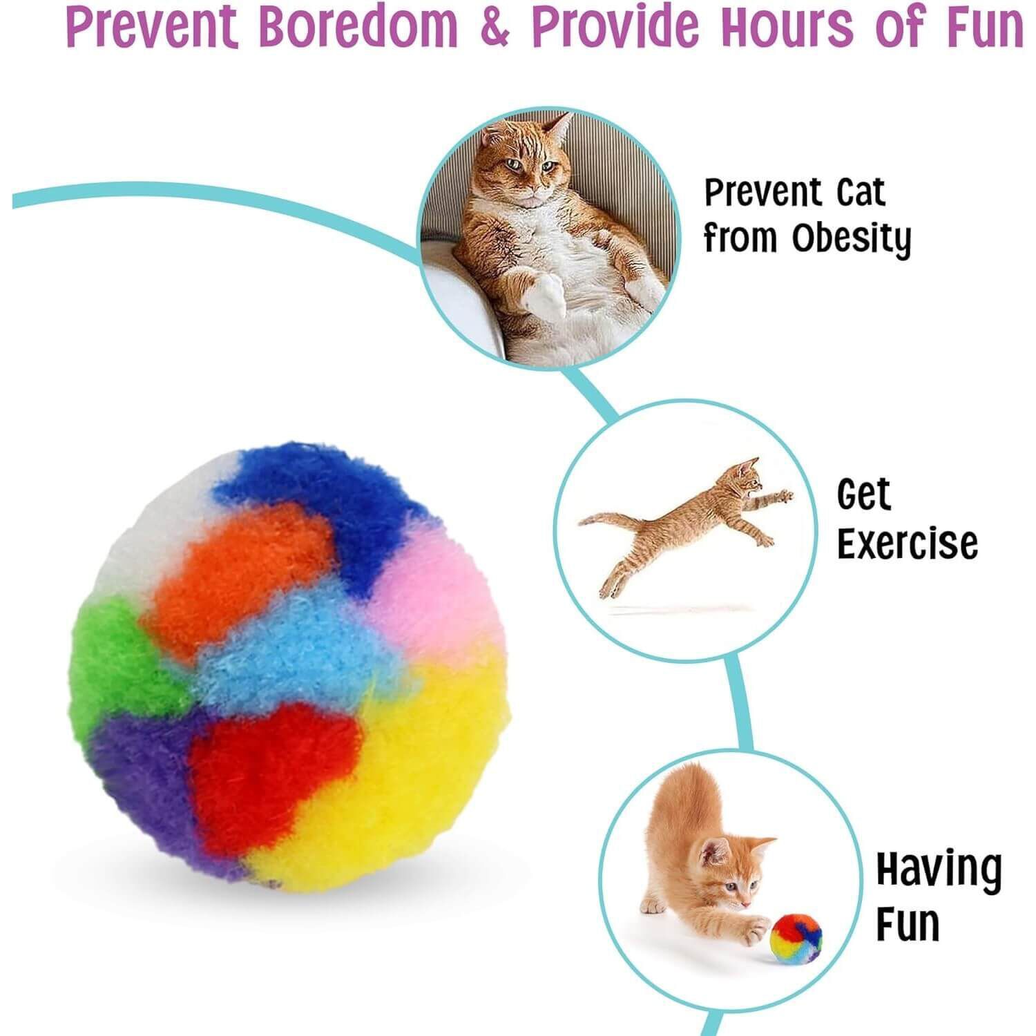 Spot Kitty Yarn Puffs Ball Cat Toy, 1.5" Individual Ball, Assorted Colors