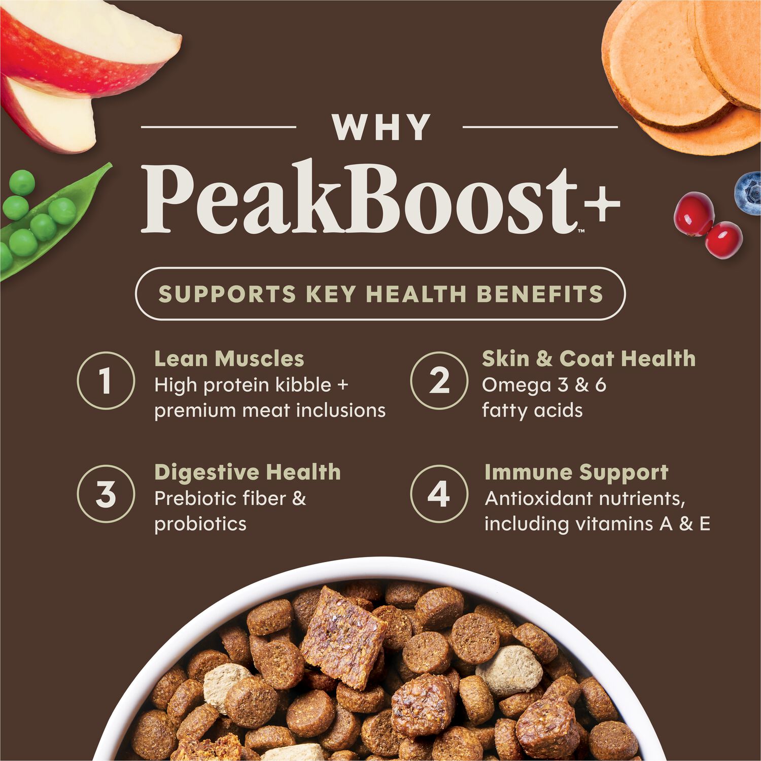 Instinct Peakboost+ Grain-Free High-Protein Adult Dry Dog Food With 5 Protein-Packed Bites, Real Chicken Recipe, 3.5-Lb Bag