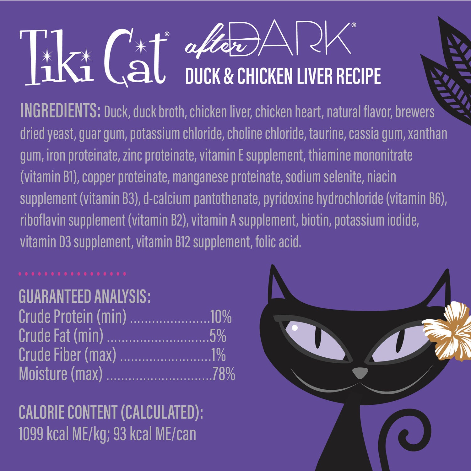 Tiki Cat After Dark Pate Wet Cat Food, Duck & Chicken Liver, 3 Oz. Can