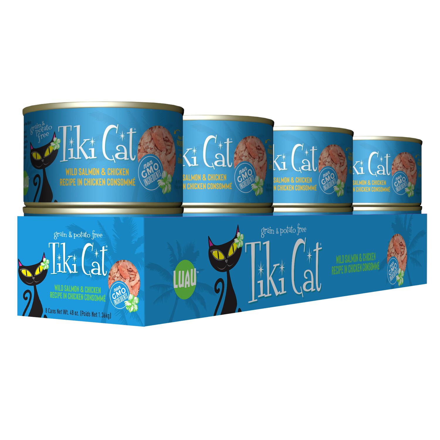 Tiki Cat Luau Wet Cat Food, Wild Salmon & Chicken, 6-Oz Can 8-Count
