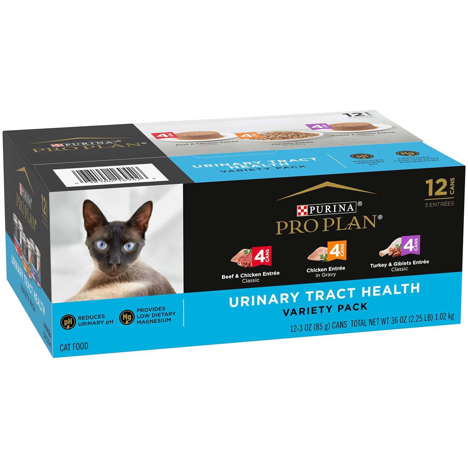 Purina Pro Plan Urinary Tract Health Variety Pack Canned Wet Cat Food,  12-3Oz Can