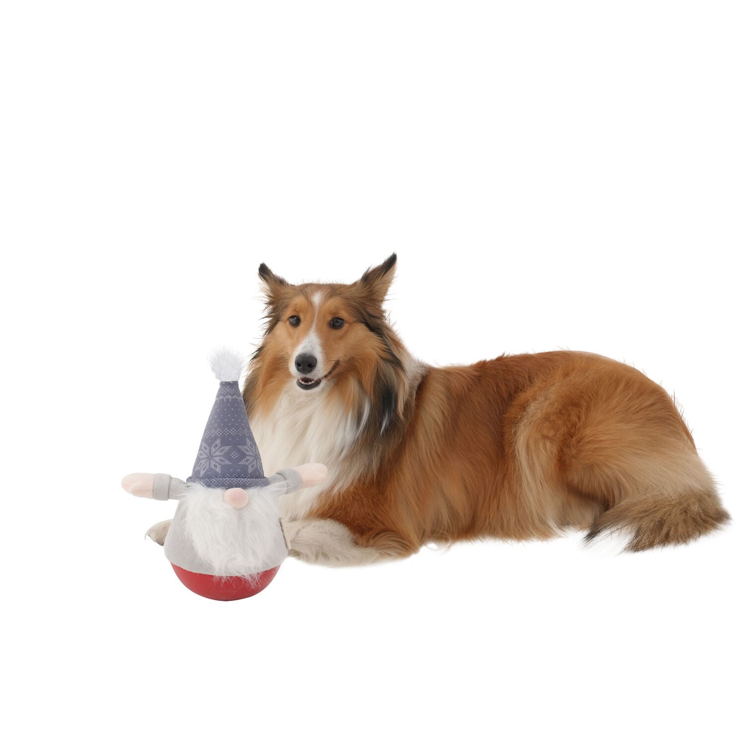 Tall Tails Plush Roly-Poly Gnome Interactive Holiday Dog Toy, 8"