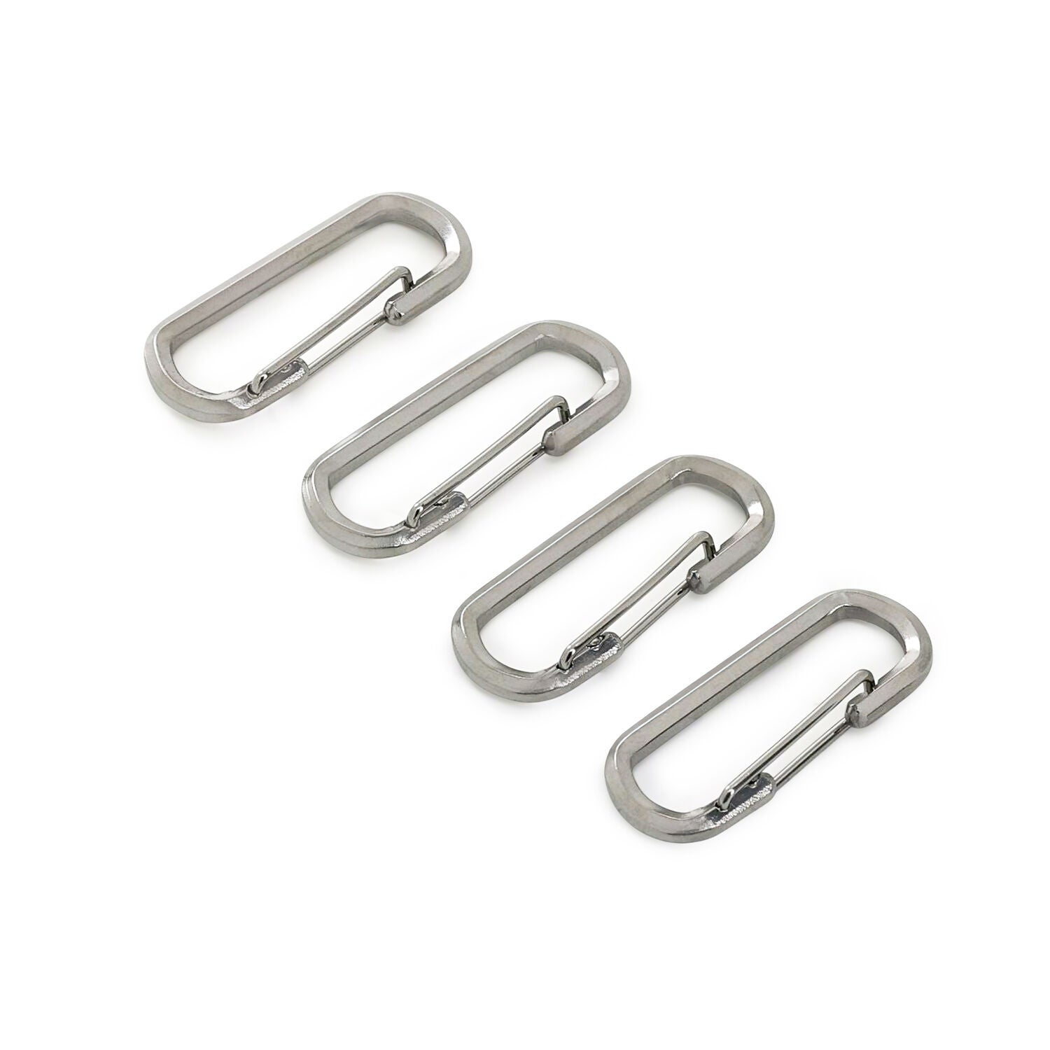 Otr Mini Carabiner Stainless Steel Dog Tag Holder, 3 Pack, Silver
