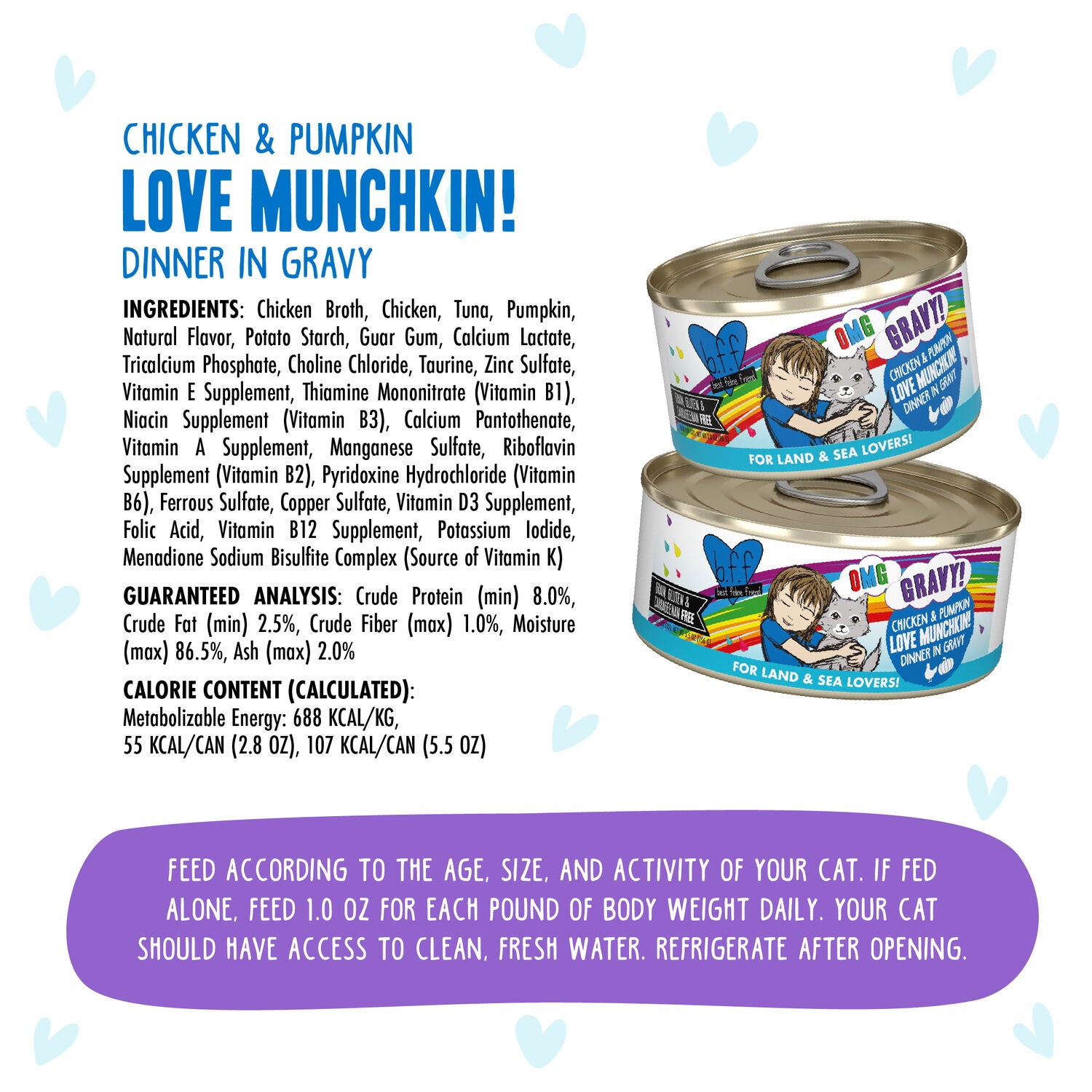 Weruva Bff Omg Gravy Chicken & Pumpkin Love Munchkin! Wet Cat Food, 2.8-Oz Can