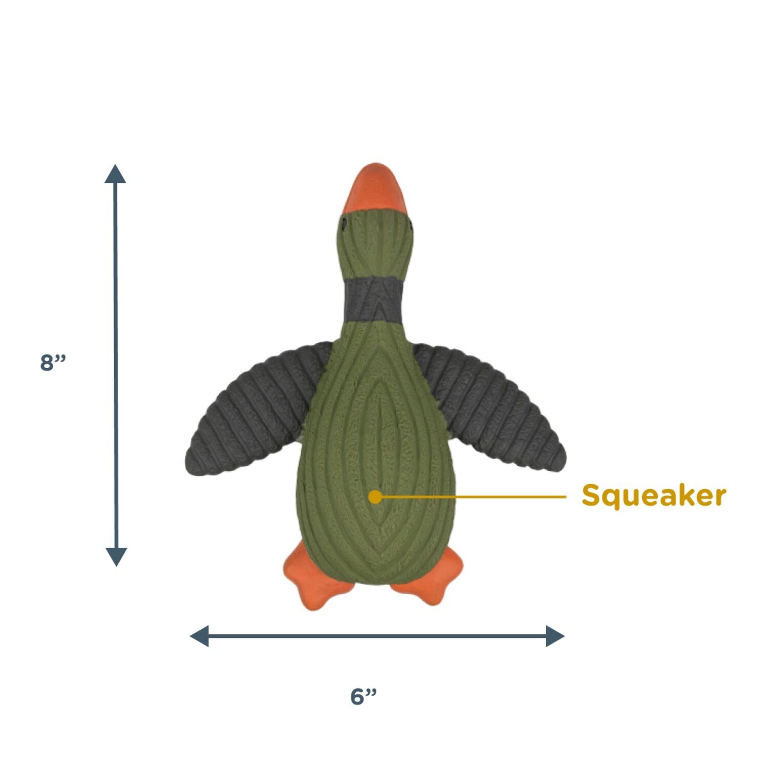 Tall Tails Duck Latex Squeaker Dog Toy, 8"