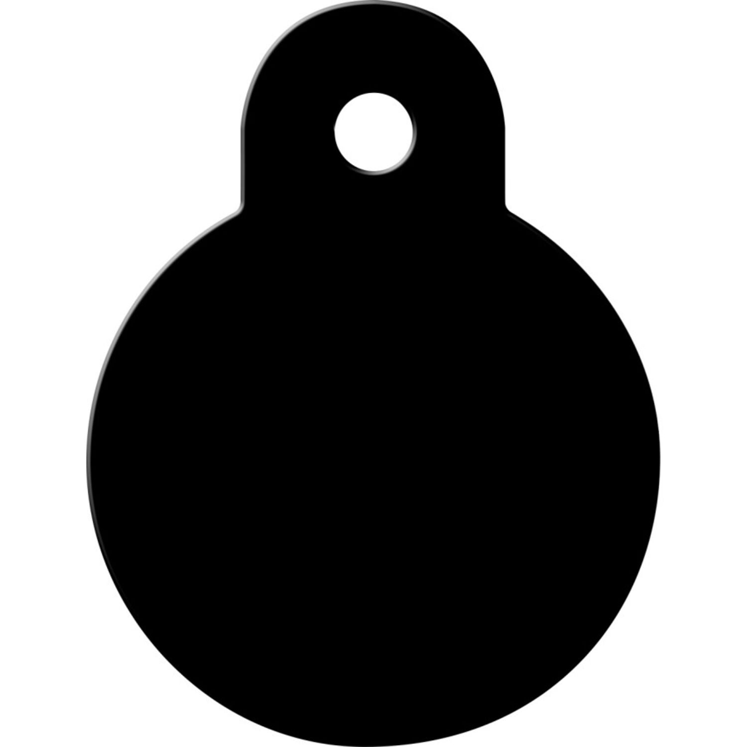 Id-Spot Quick Tag Engravable Cat & Dog Tag, Black Circle, Small
