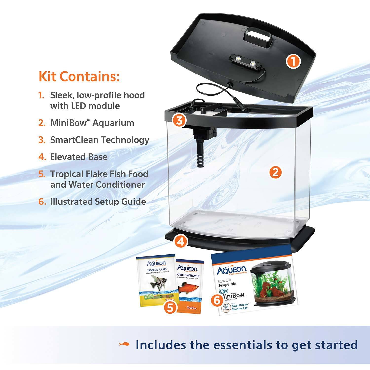 Aqueon led minibow aquarium sales starter kits with led lighting