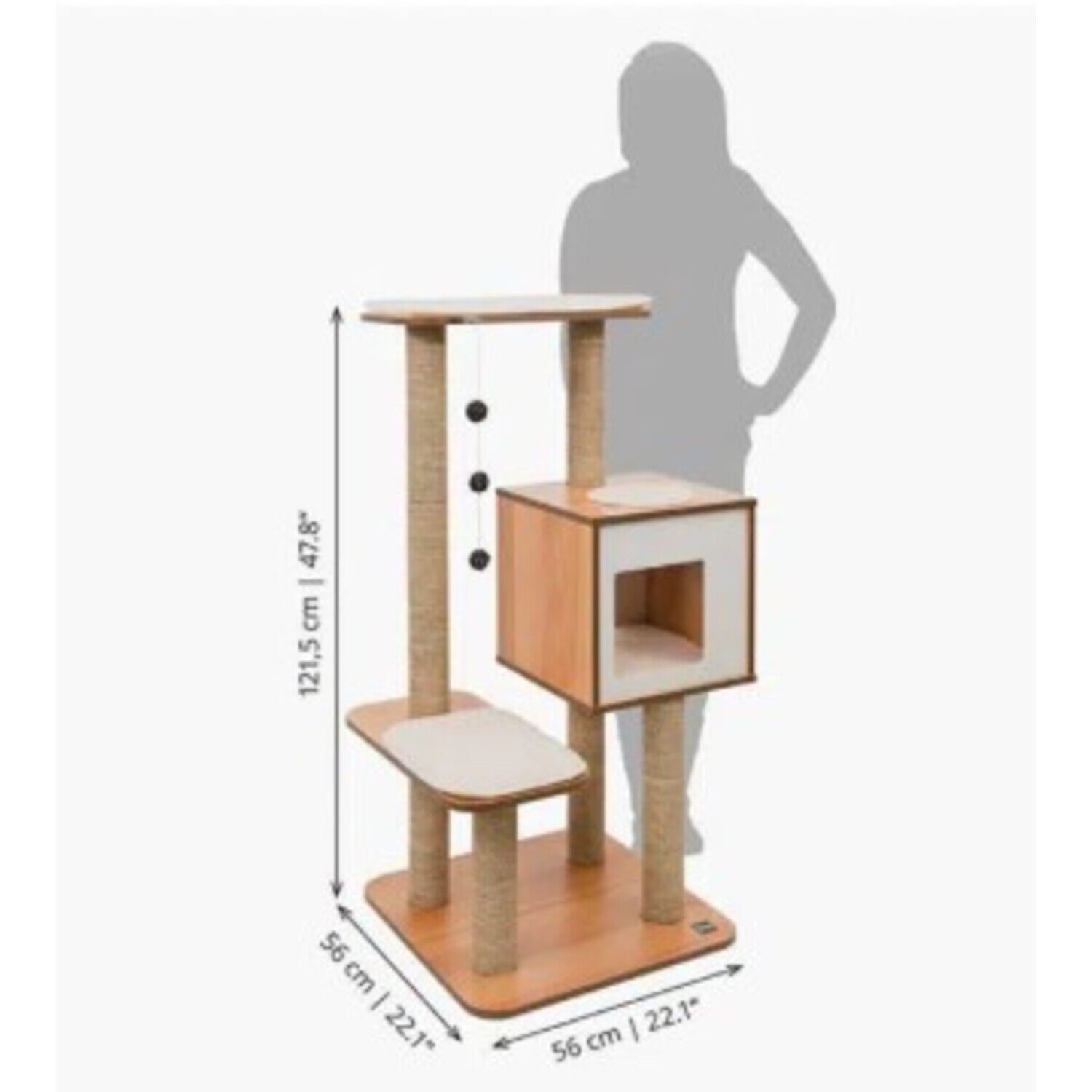 Catit Vesper Walnut Cat Furniture V-High Base