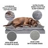 Fur Haven Mink Faux Fur & Suede Pillow Top Orthopedic Dog Bed - Titanium Gray