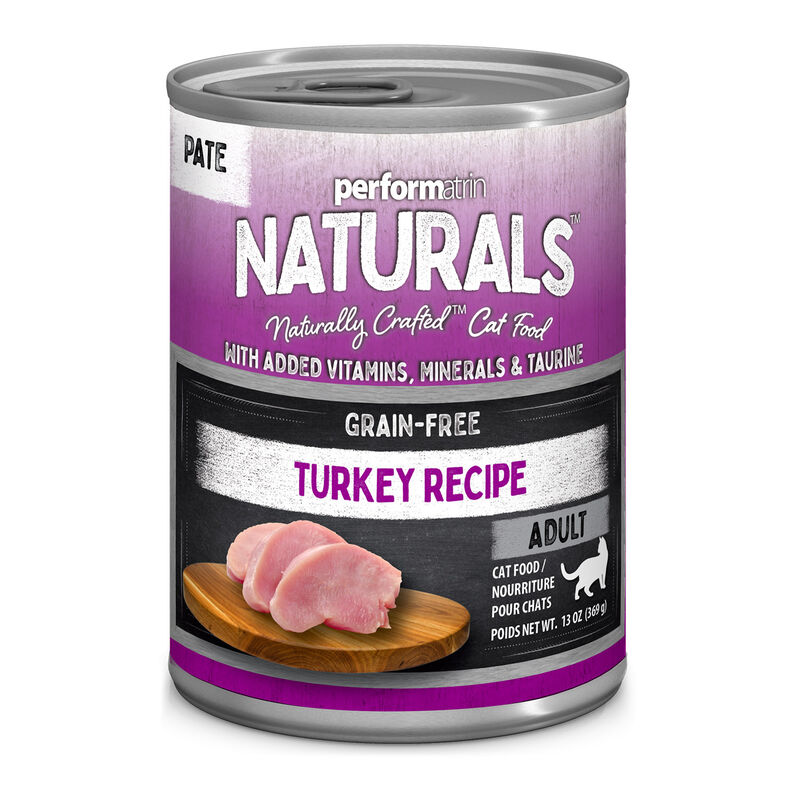Performatrin Naturals Grain Free Turkey Pate Recipe Wet Cat Food For Adult Cats