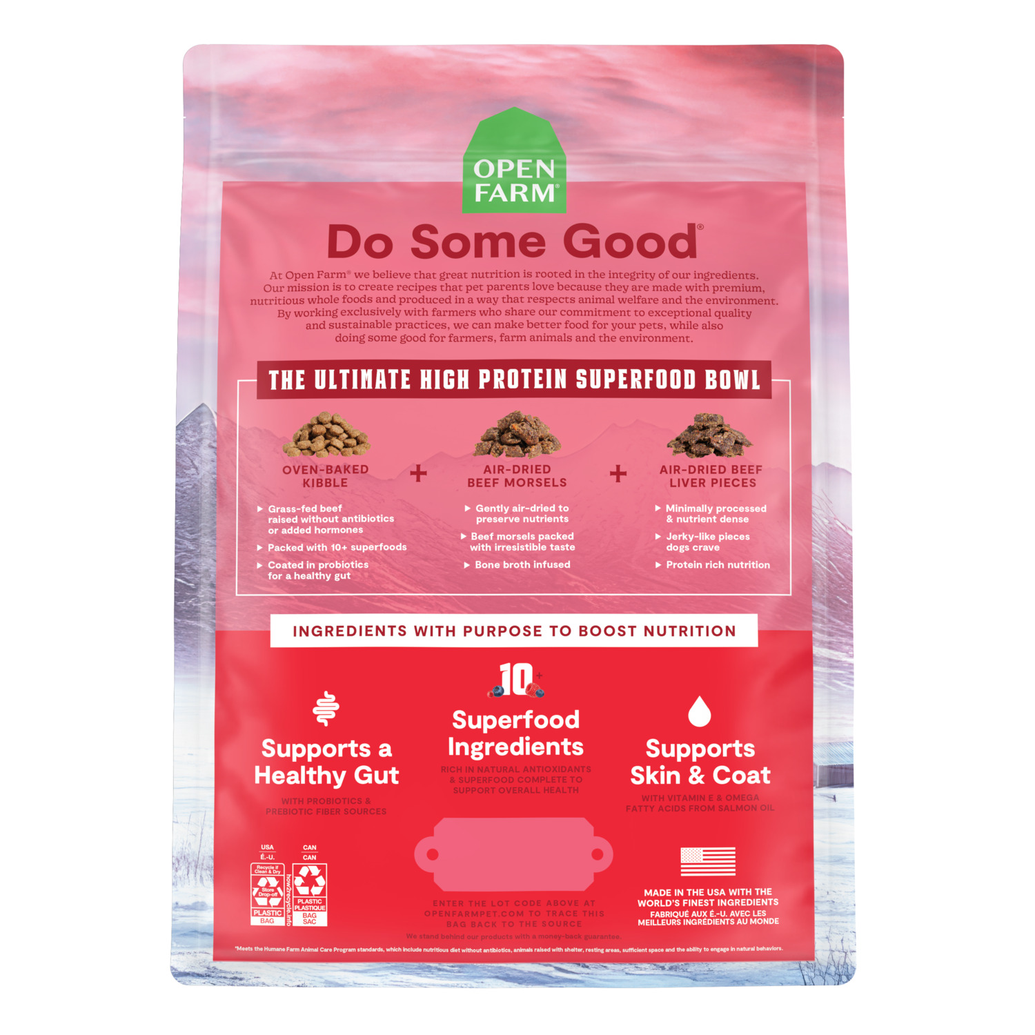 Open Farm Epic Blend Beef & Superfood Recipe Premium Nutrition Dry Dog Food With Air-Dried Morsels, 3.5Lb