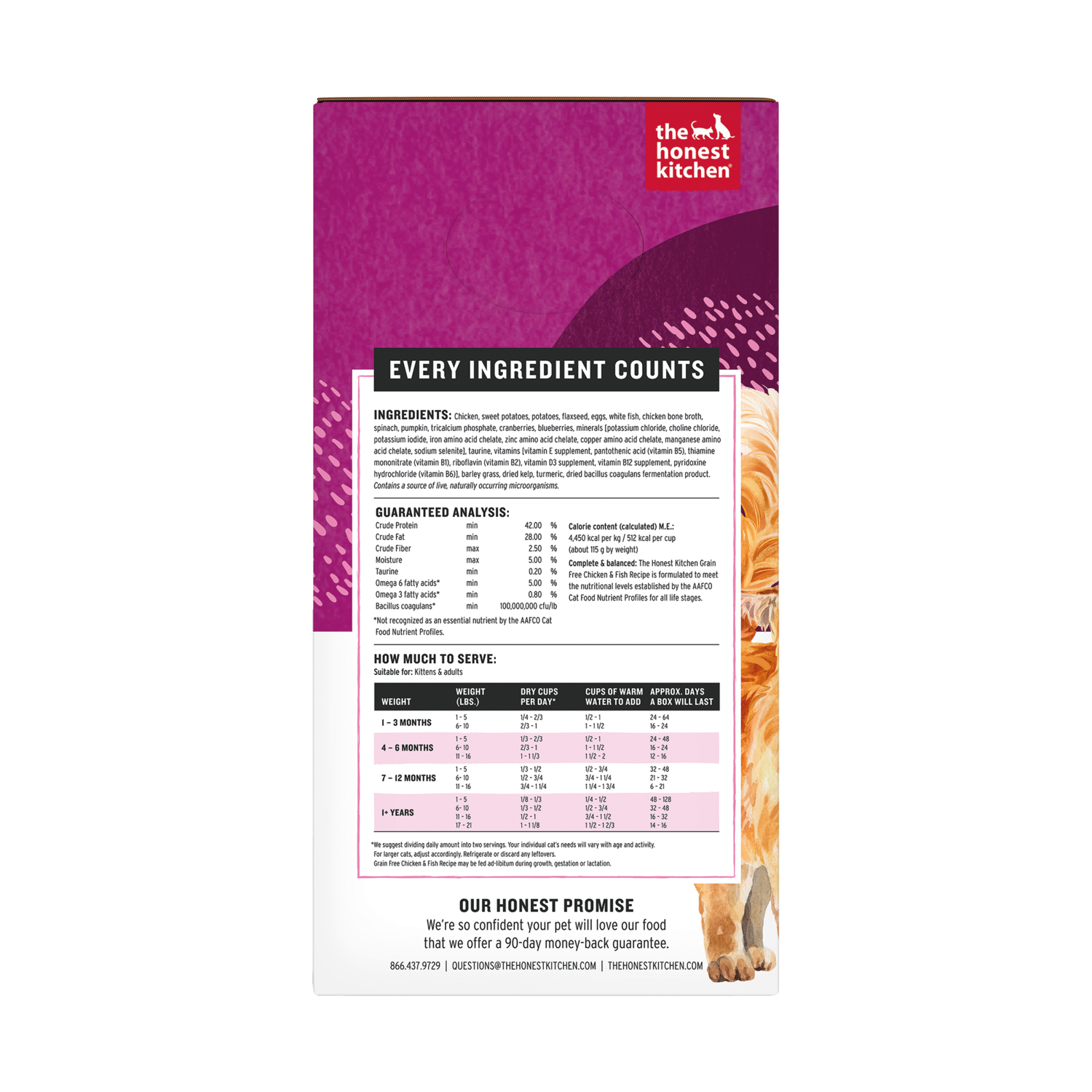 The Honest Kitchen Wholemade Grain Free Chicken & Fish Recipe Dehydrated Cat Food, 4-Lb Bag