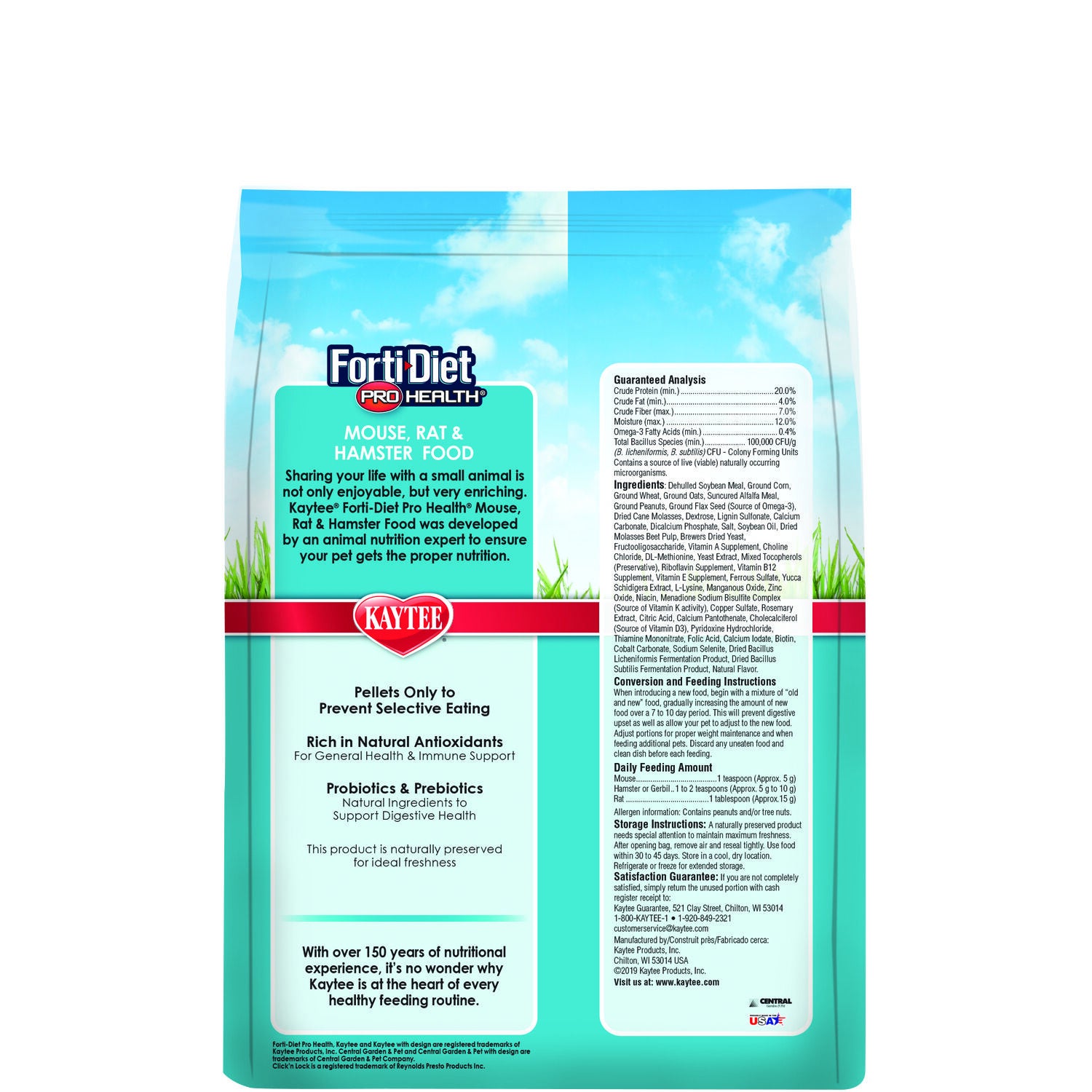 Kaytee Forti-Diet Pro Health Mouse And Rat Food, 3Lb