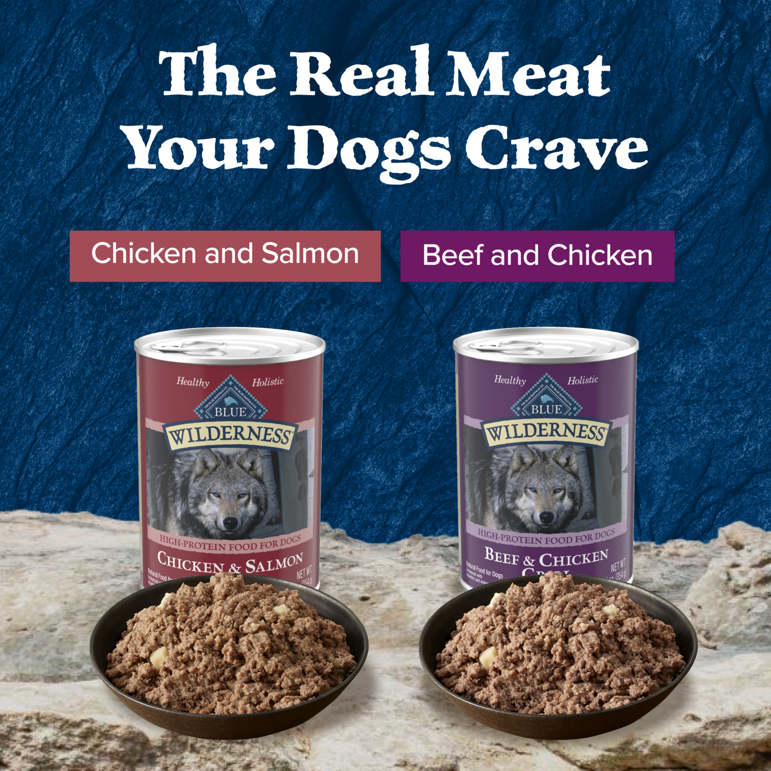 Blue Buffalo Wilderness Beef & Salmon Variety Pack Wet Dog Food, 12.5-Oz, Case Of 6
