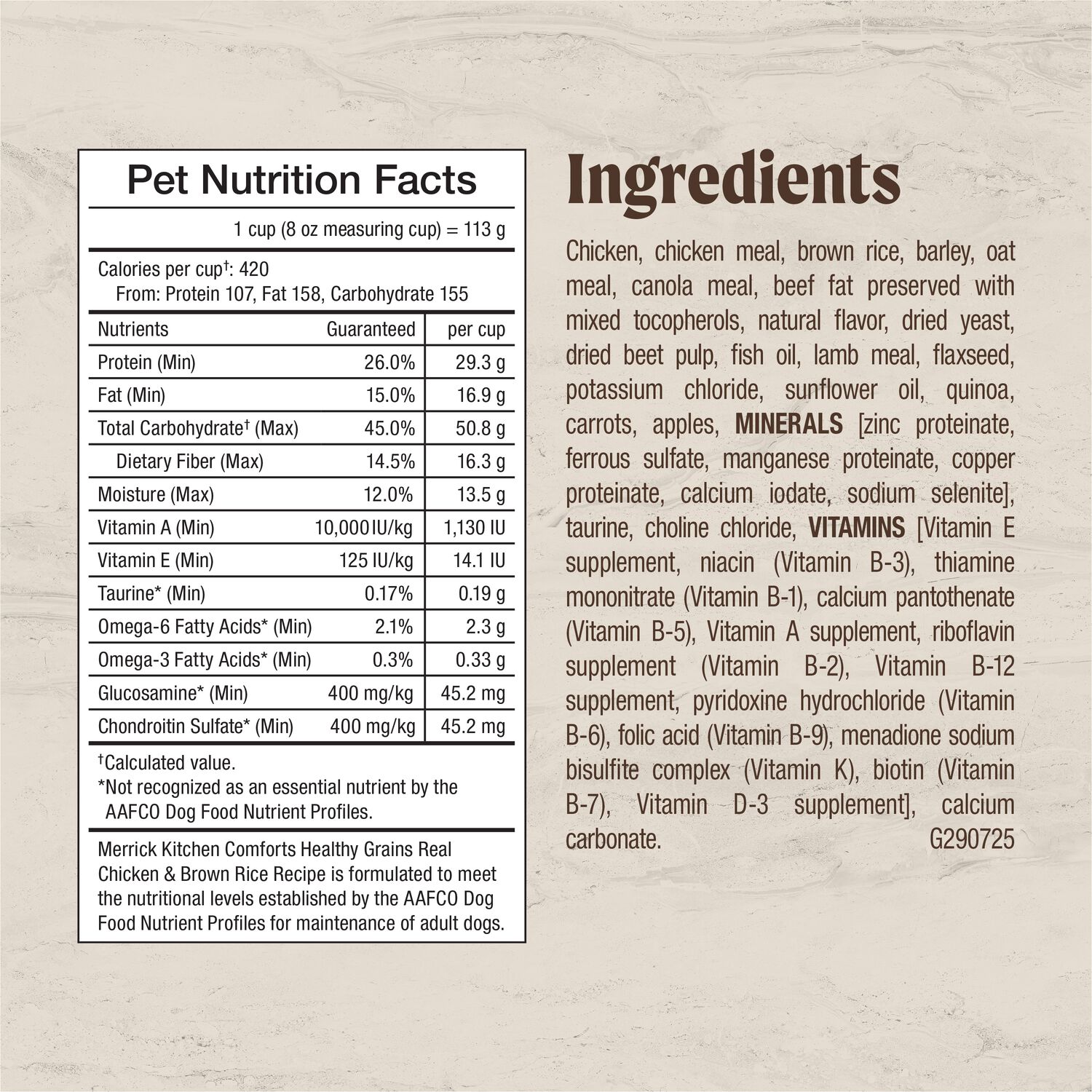 Merrick Kitchen Comforts Premium Adult Dry Dog Food With Ancient Grains,  Real Chicken And Brown Rice Recipe, 22-Lb Bag