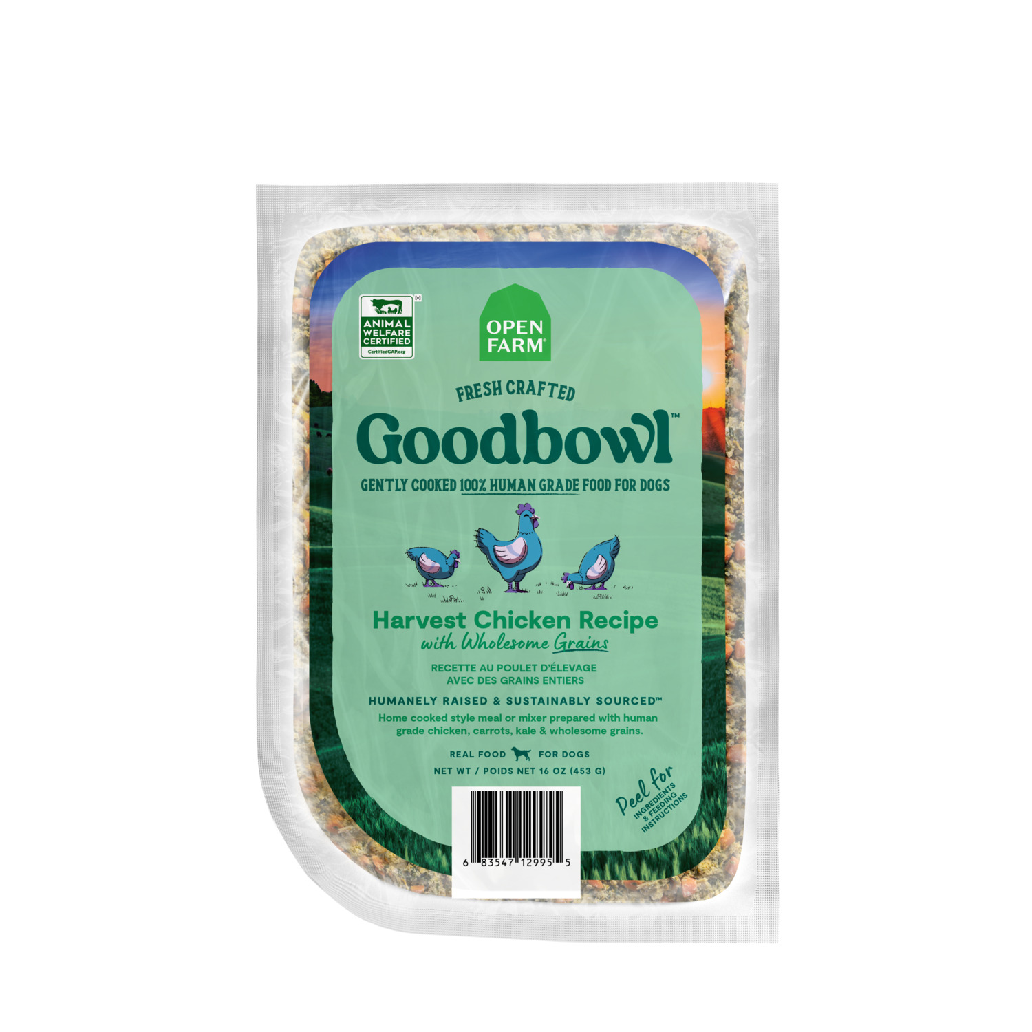 Open Farm Goodbowl Harvest Chicken & Wholesome Grains Gently Cooked Frozen Dog Food