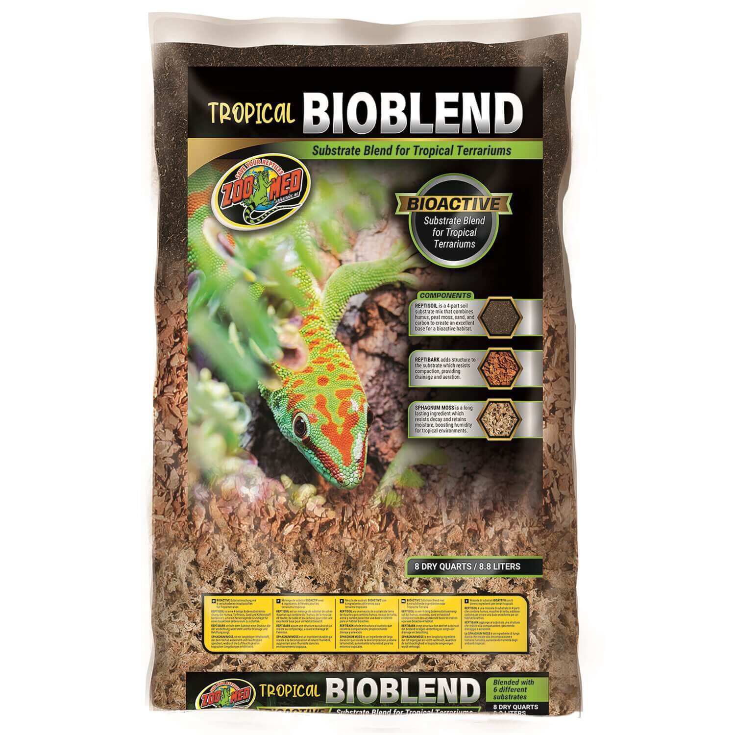 Zoo Med Tropical Bioblend Substrate For Tropical Terrariums  - 8 Dry Quarts