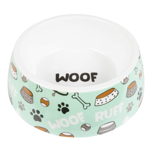 Woof Ruff Dog Plastic Dog Bowl