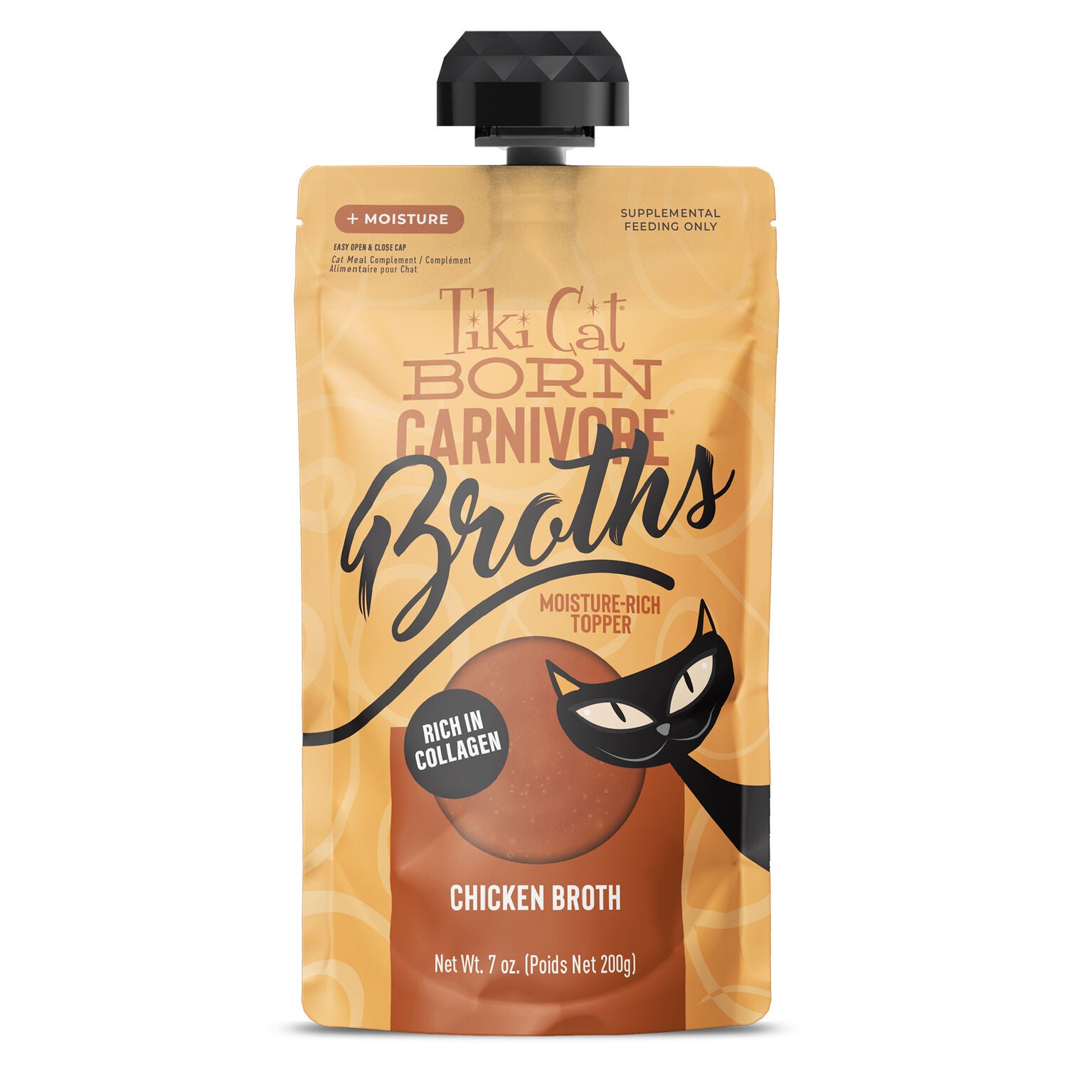 Tiki Cat Born Carnivore Broths Wet Cat Food Topper, Chicken Broth, 7-Oz 