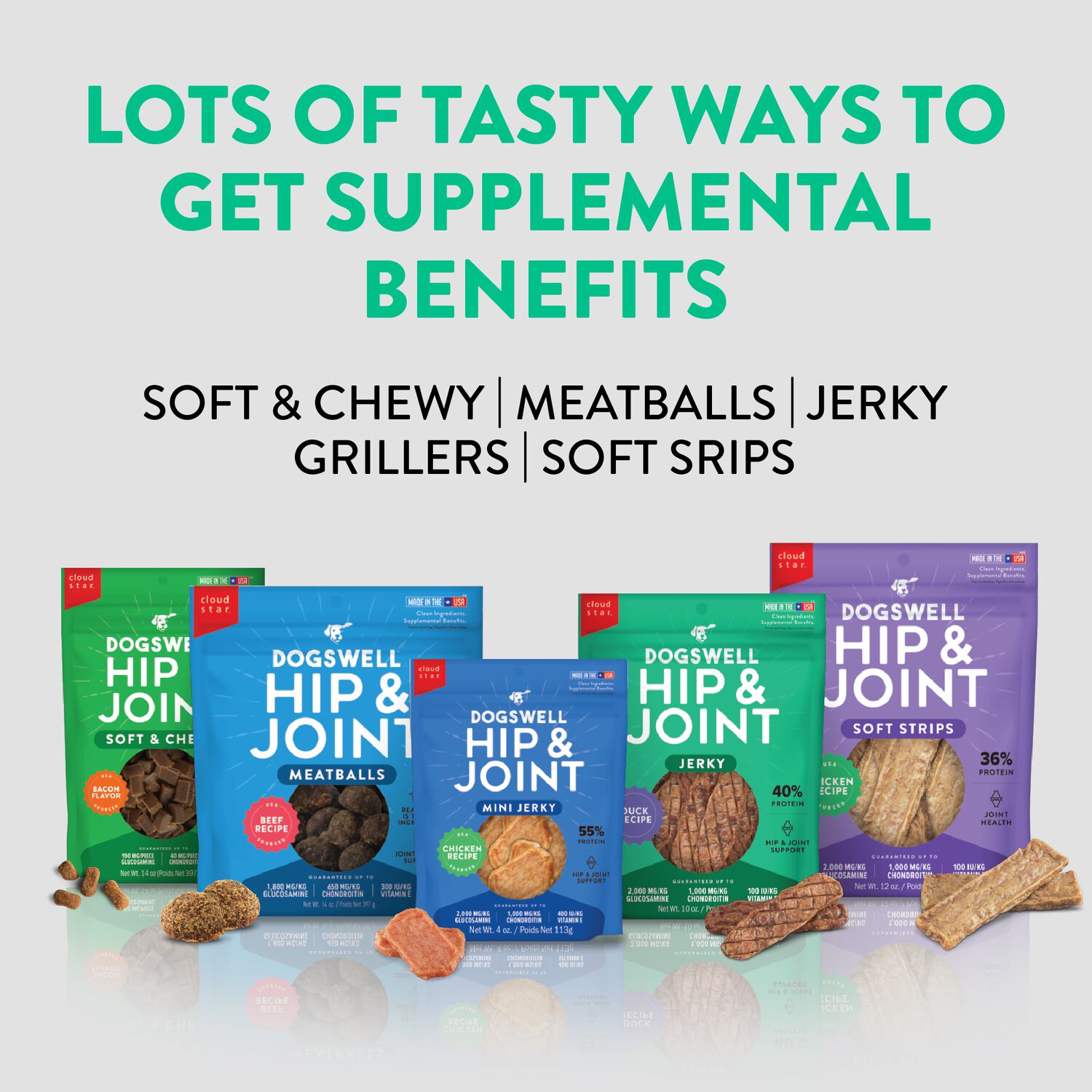 Dogswell Hip & Joint Grain-Free Duck Grillers Dog Treat, 20-Oz