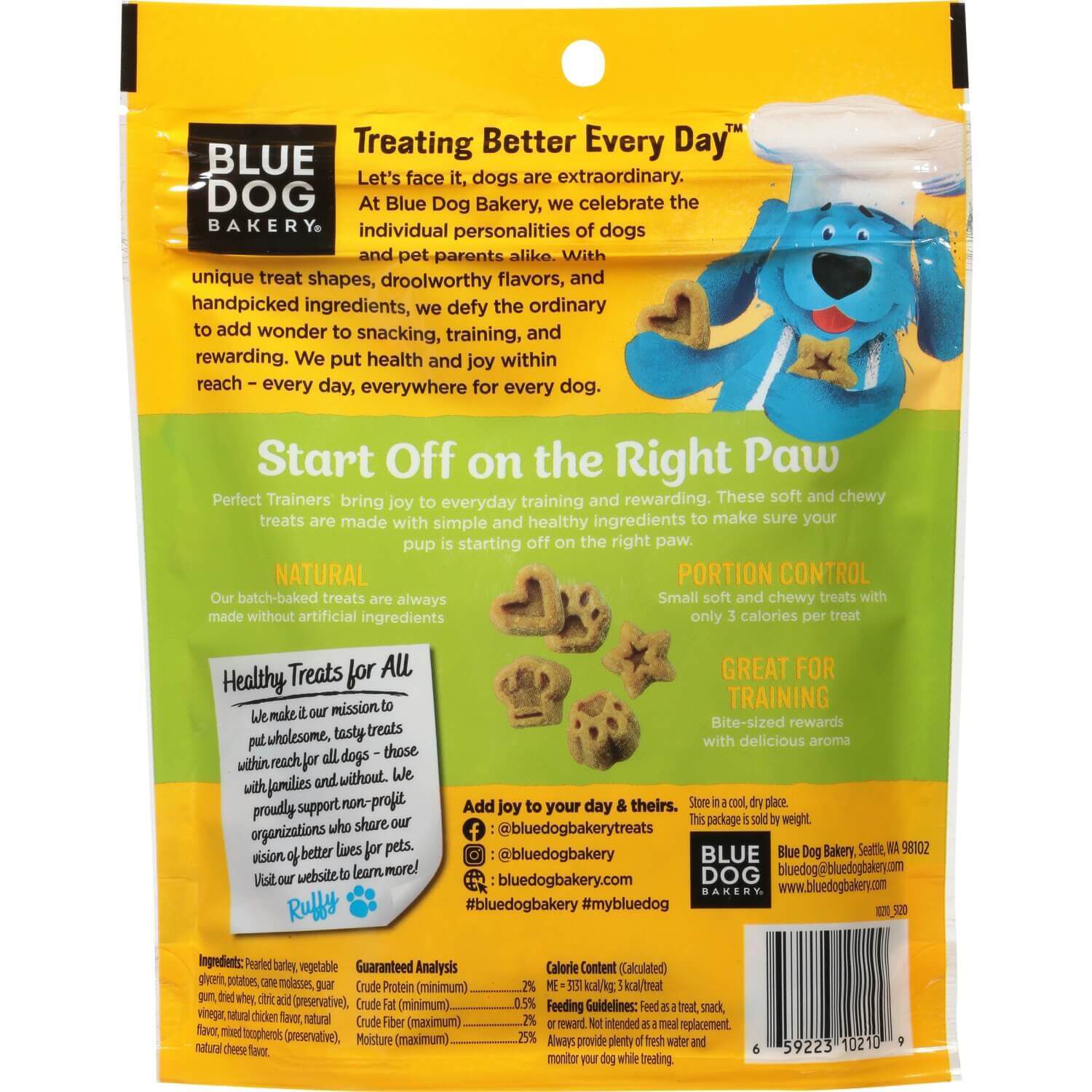 Blue Dog Bakery Perfect Trainers Soft Bits Chicken & Cheese Flavor Dog Treats For Puppies And Small Dogs