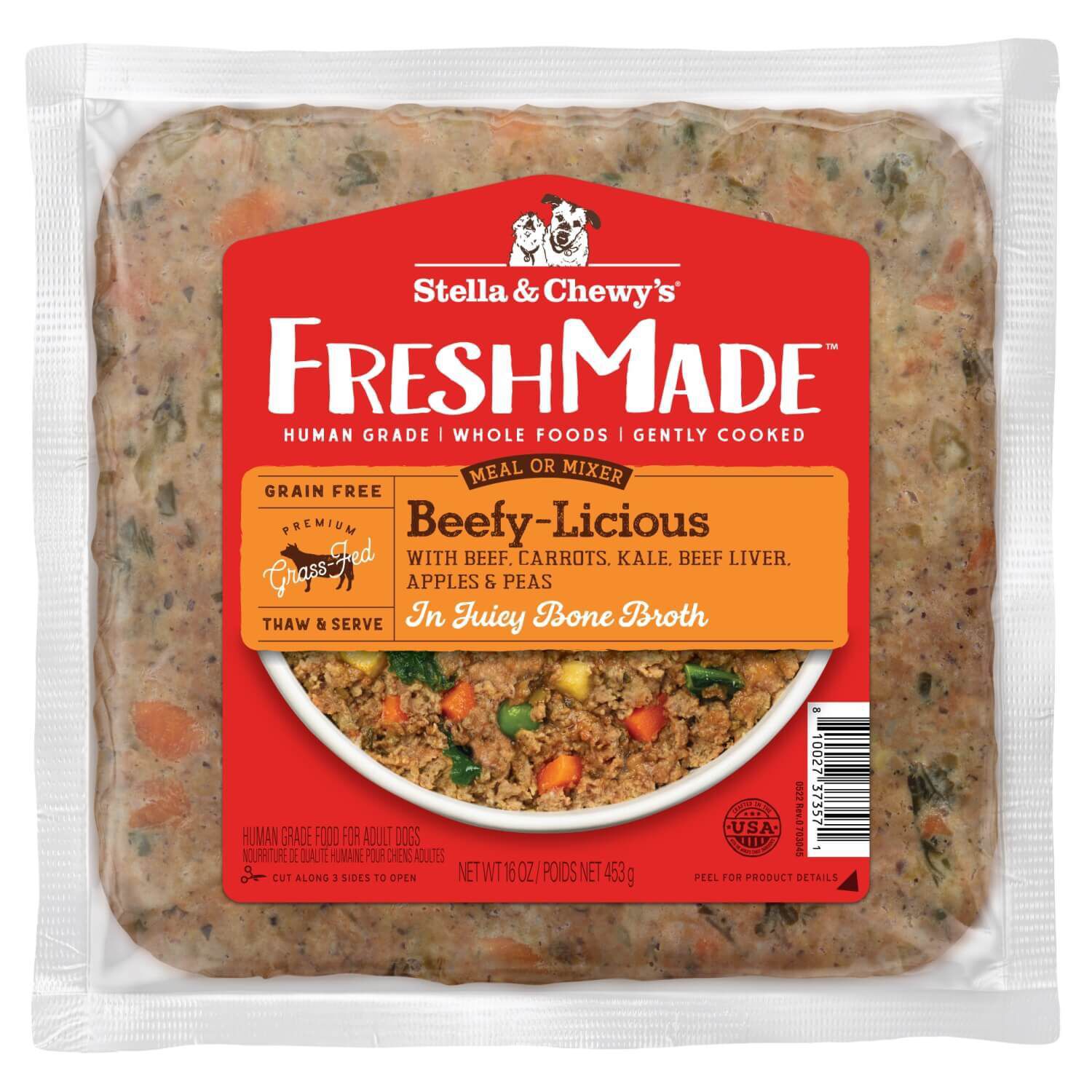 Fresh Made Beefy Licious Frozen Dog Food 16oz Pet Supermarket
