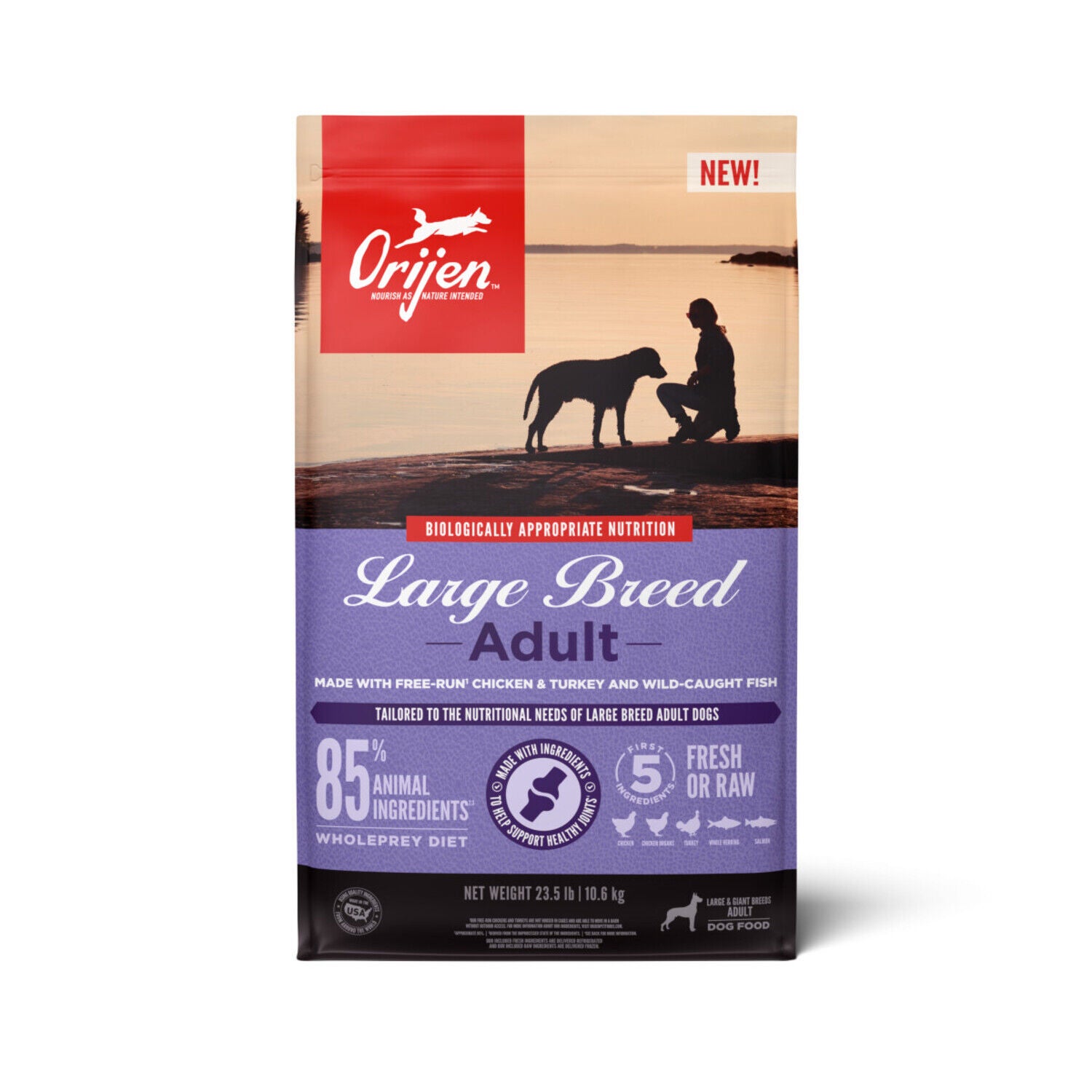 Orijen Large Breed Adult Grain-Free High-Protein Dry Dog Food, 23.5-Lb