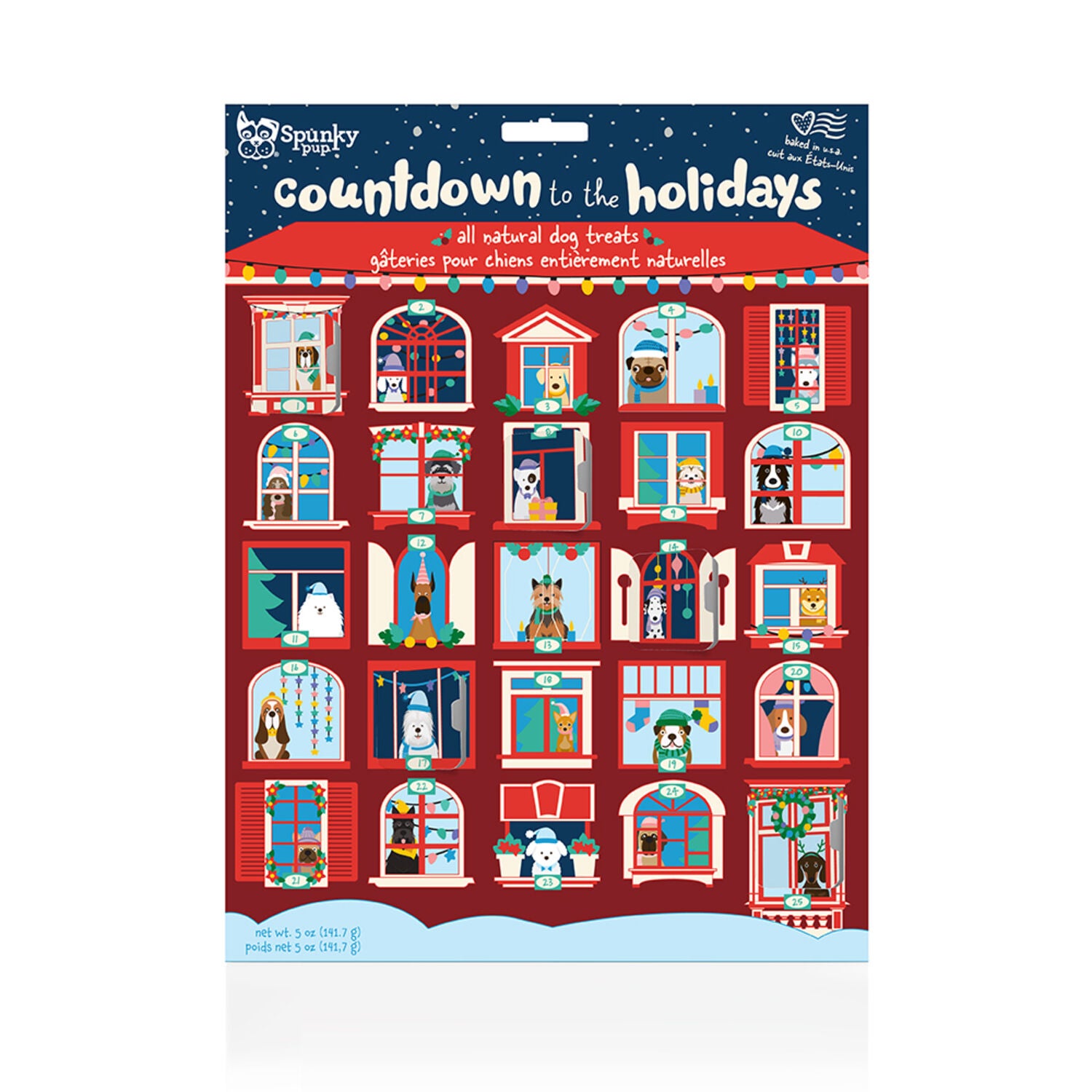 Spunky Pup Countdown To The Holidays Biscuit Dog Treat Advent Calendar