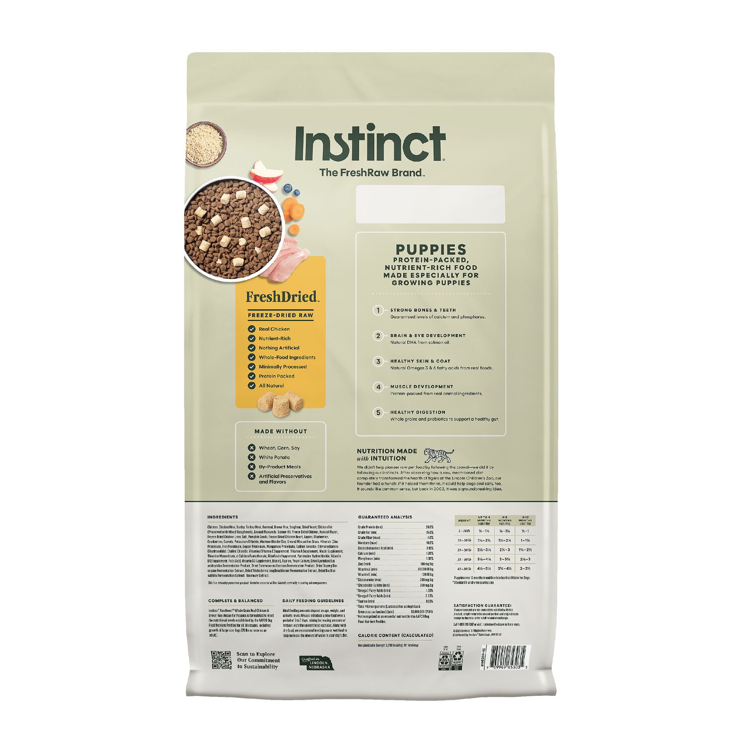 Instinct Raw Boost Puppy Dry Dog Food, Whole Grain Chicken & Brown Rice Recipe, 20-Lb Bag