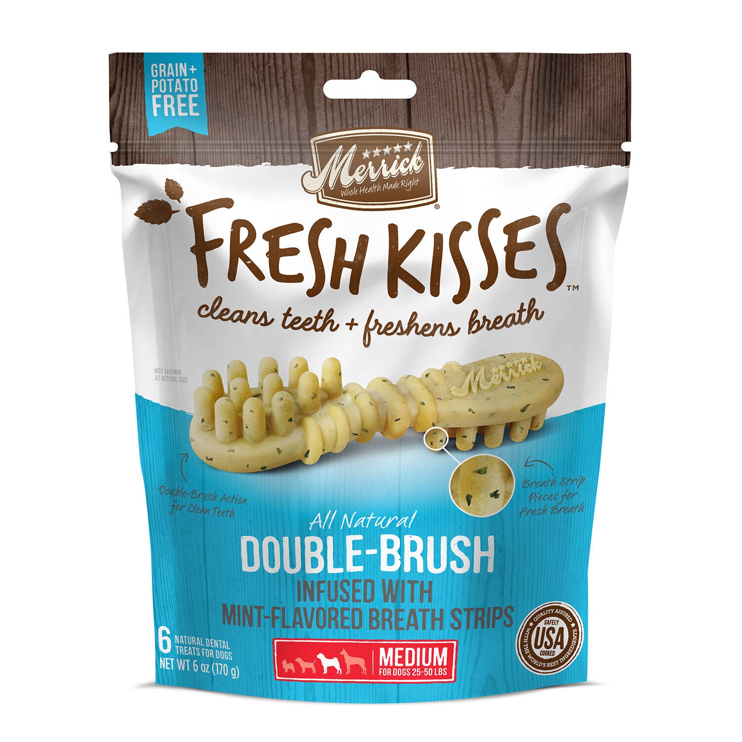 Merrick Fresh Kisses Mint Strips Medium Dog Treats