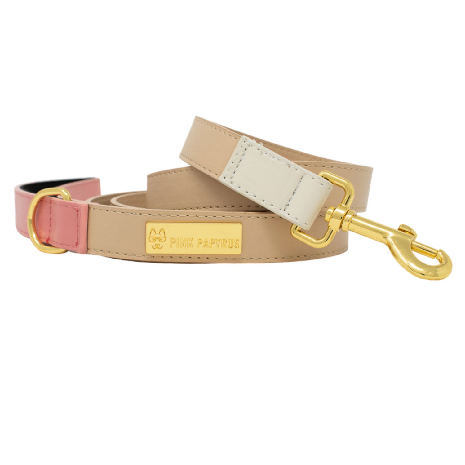 Pink Papyrus Lola Vegan Leather Dog Leash, 6 Feet Long