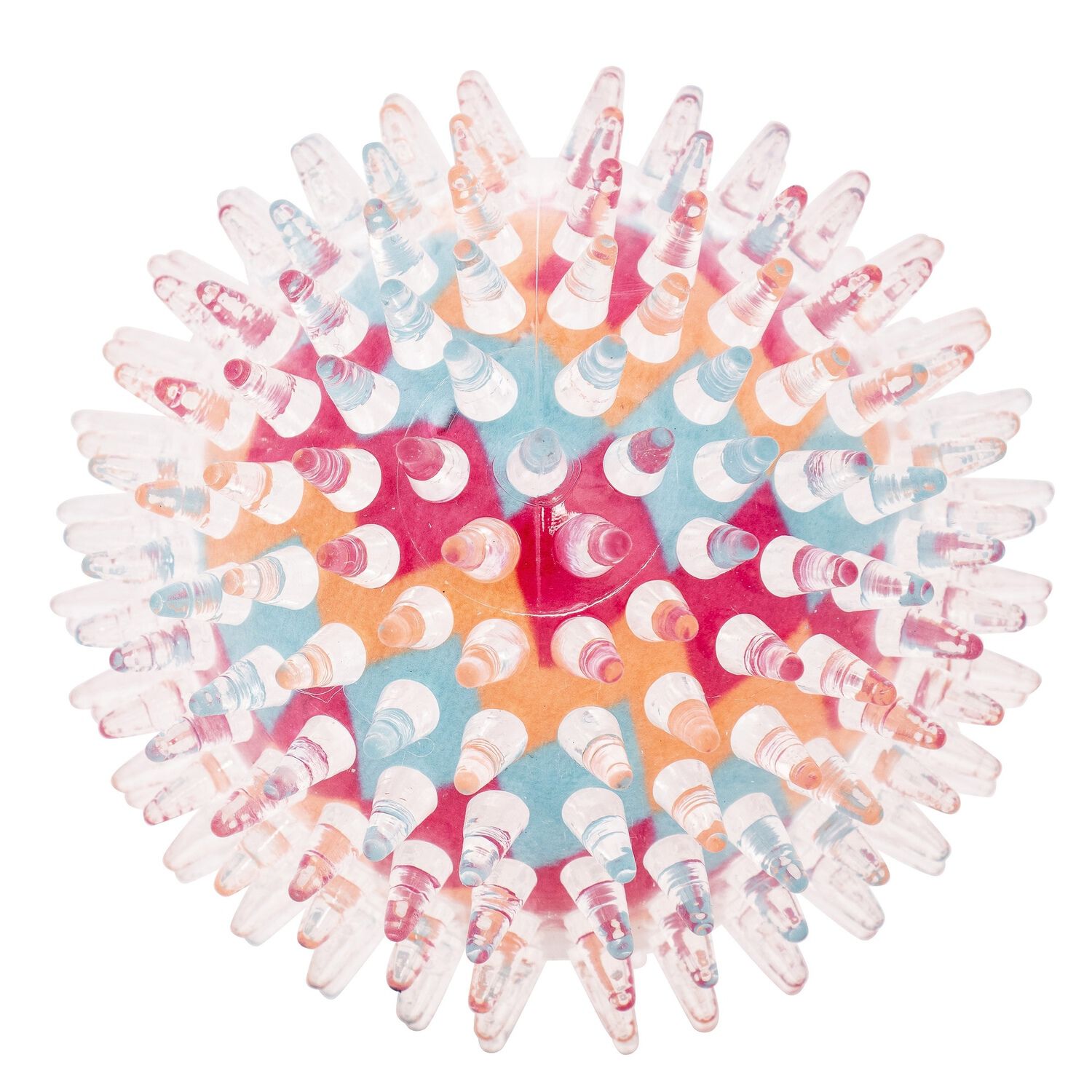 Chews Hues Spikey Multi-Color Squeaker Durable Ball Dog Toy For Medium To Large Sized Dogs