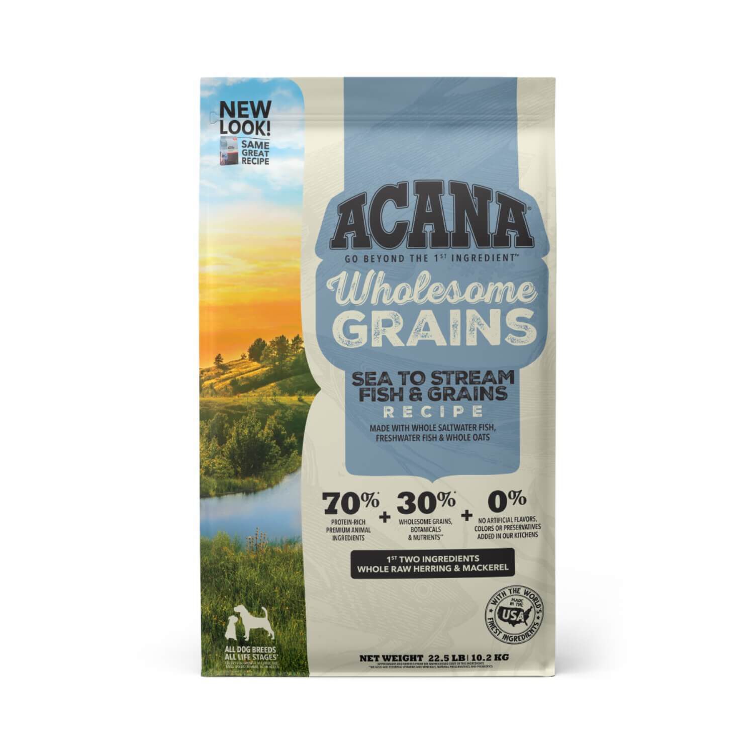 Acana Wholesome Grains Sea To Stream Saltwater Fish Gluten Free Dry Dog Food