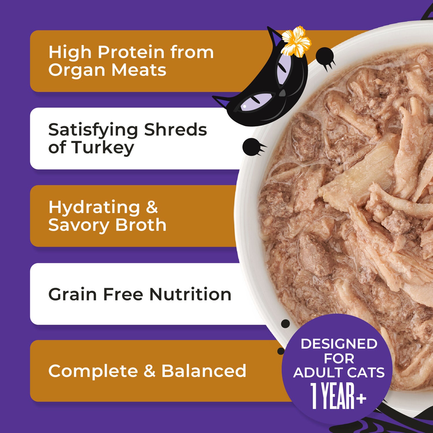 Tiki Cat After Dark Shreds Whole Foods Wet Cat Food, Turkey & Turkey Liver, 3 Oz. Can