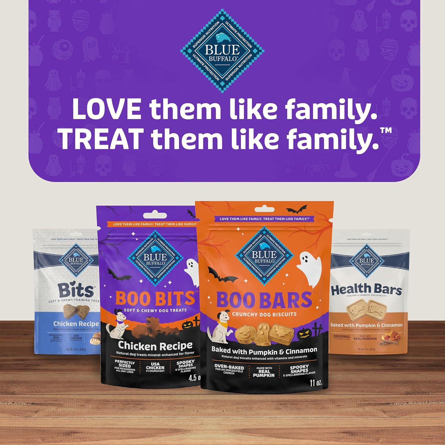 Blue Buffalo Boo Bits Soft & Chewy Halloween Dog Treats, Tasty Chicken Flavor, 4.5-Oz Bag
