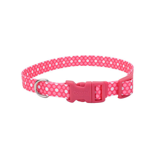 Pet Attire Styles Adjustable Dog Collar - Pink Dot