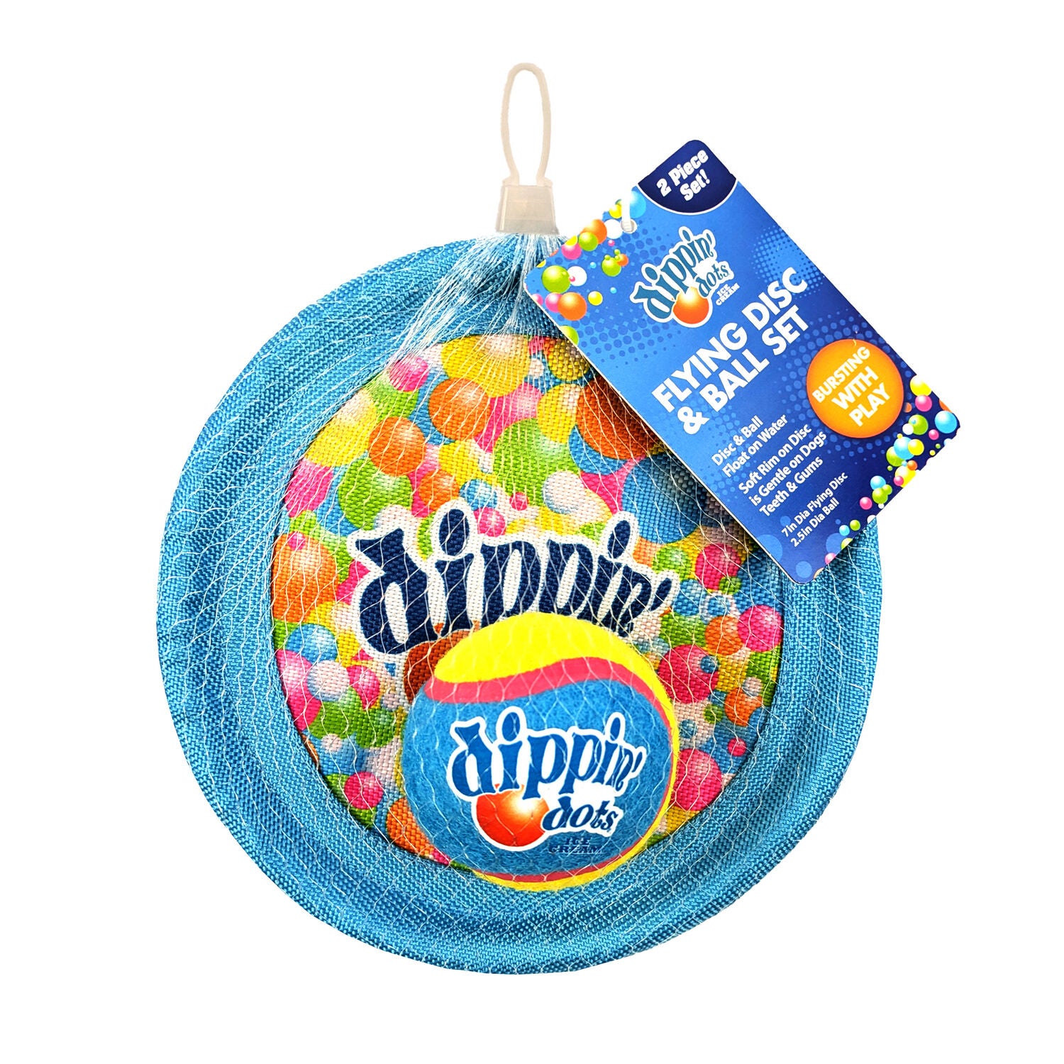 Dippin&rsquo; Dots Flying Disc And Tennis Ball Outdoor Play Dog Toy Set