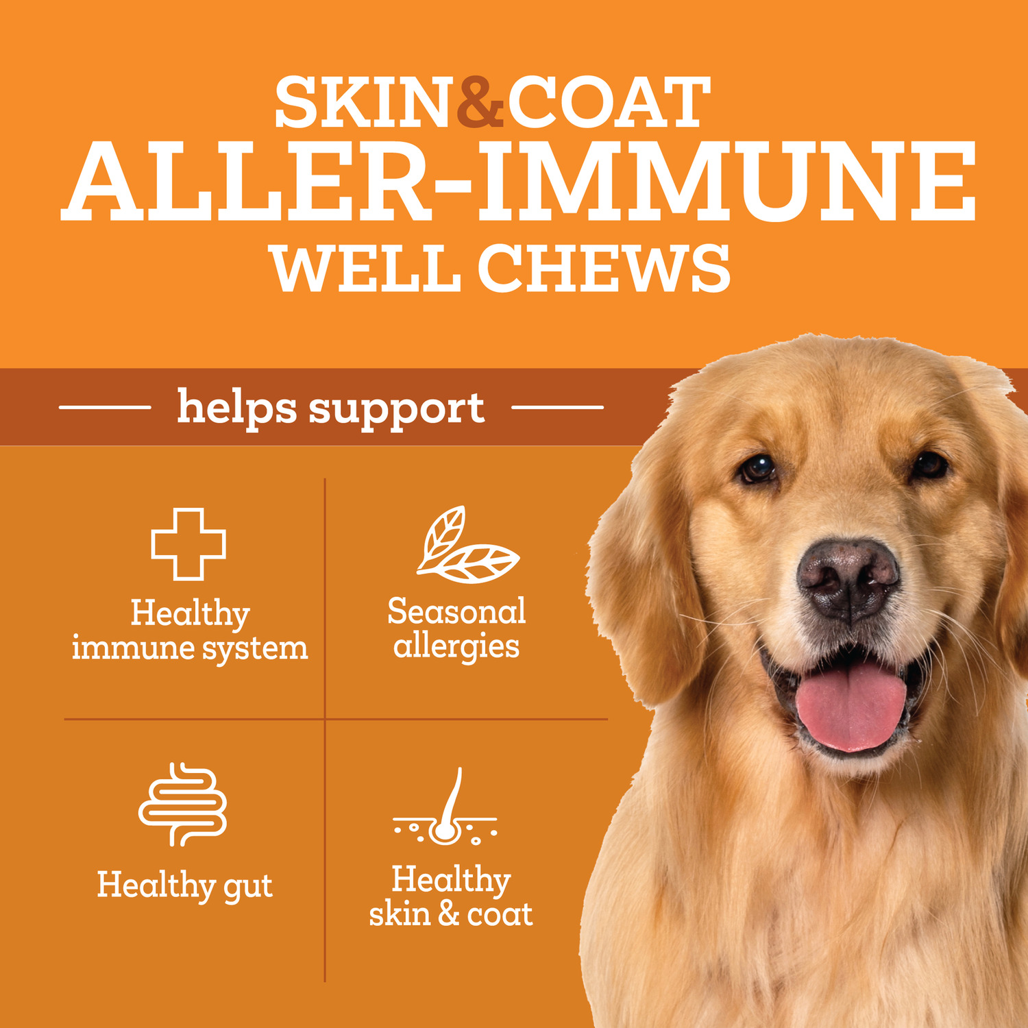 Vetality Aller-Immune Skin & Coat Well Chews Dog Supplements, 60-Ct