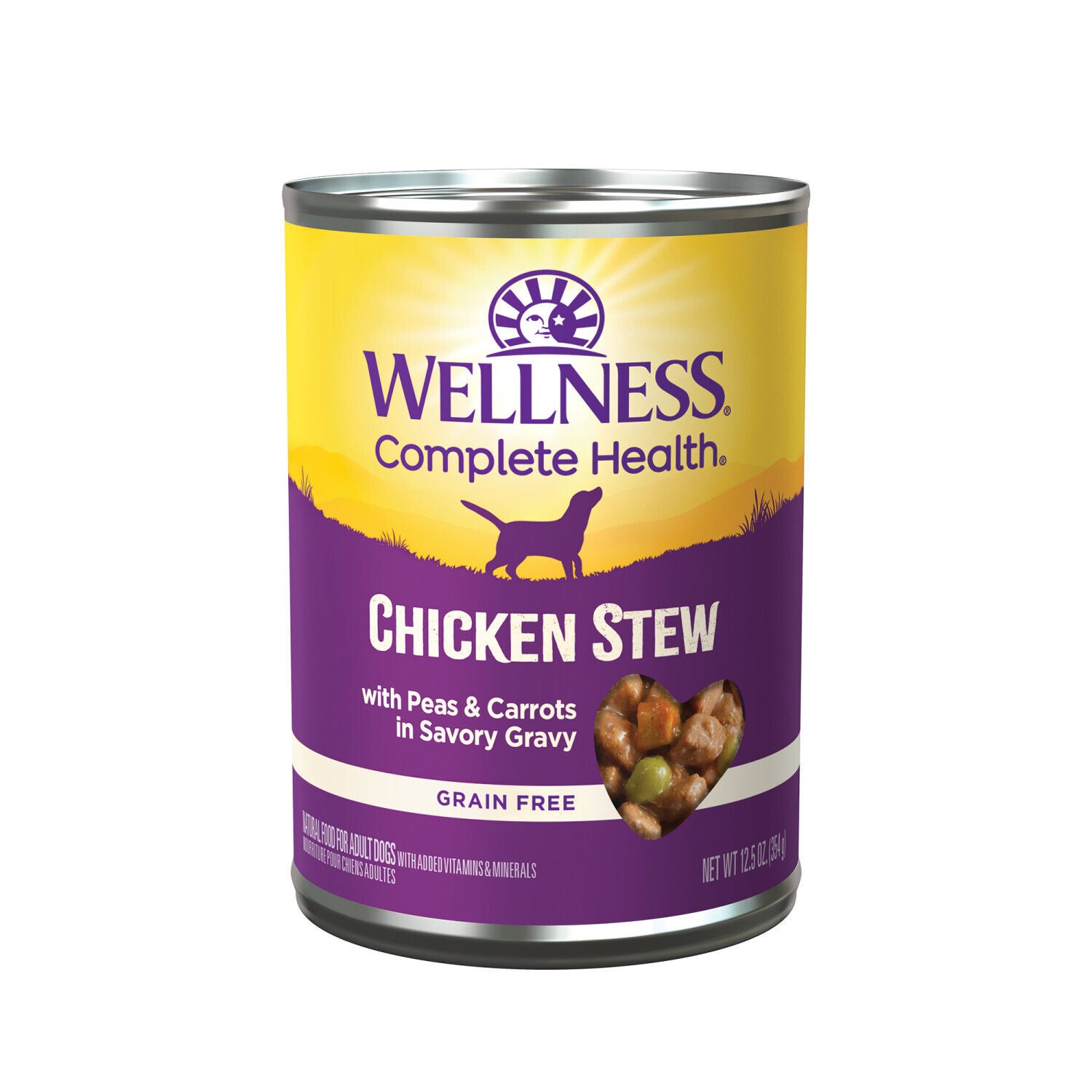 Wellness Complete Health Grain Free Canned Wet Dog Food, Chicken Stew, 12.5-Ounce Can