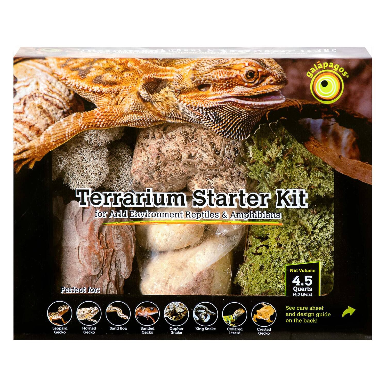 Gal&aacute;pagos Terrarium Starter Kit, Arid Environment, 4.5Qt Box