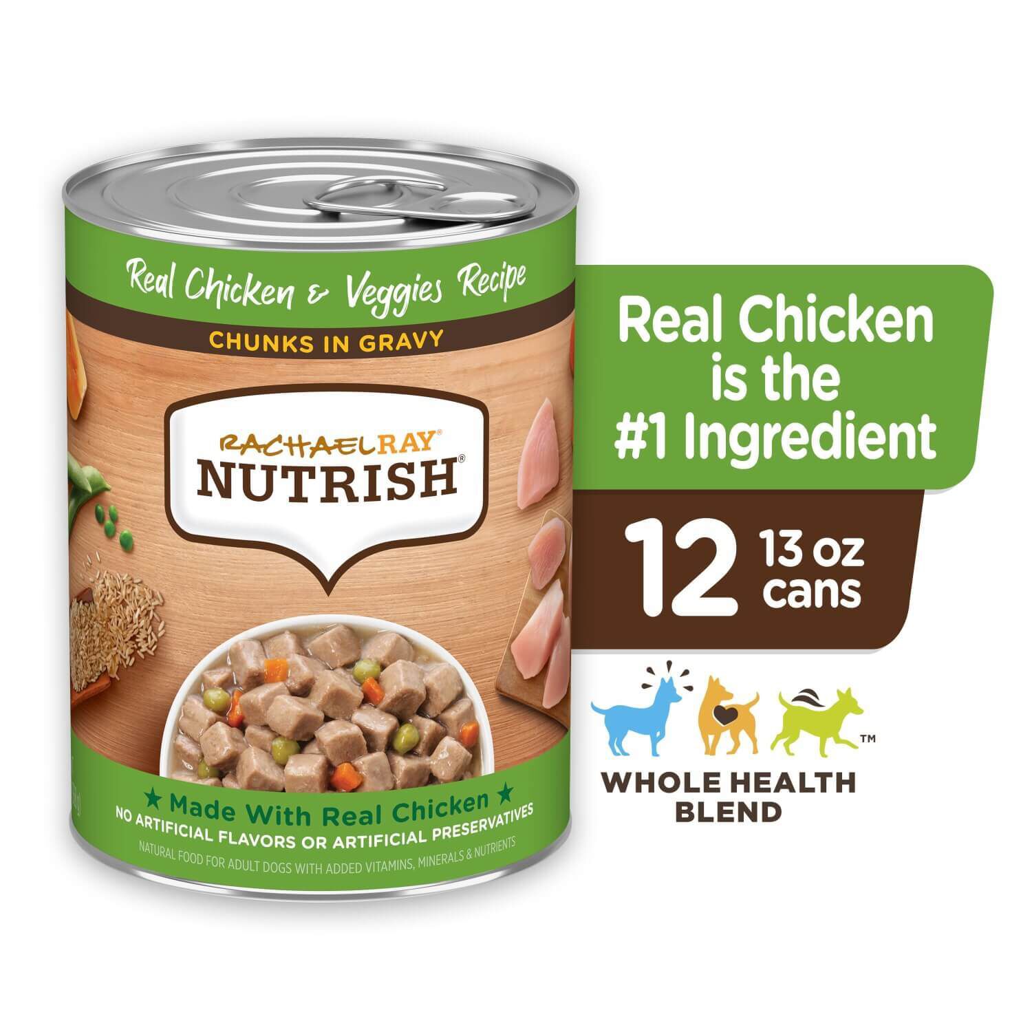 Rachael Ray Nutrish Real Chicken And Veggies Chunks In Gravy Wet Dog Food