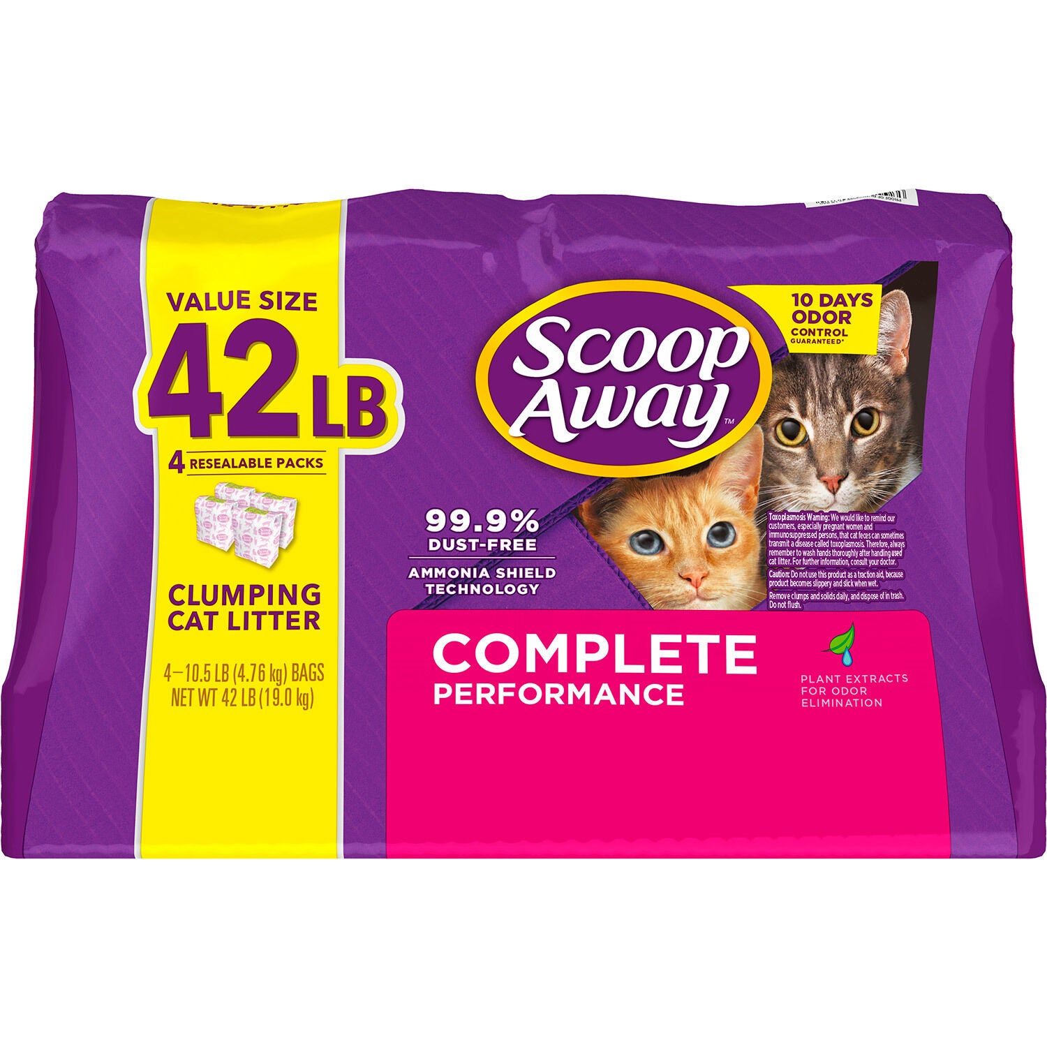Scoop Away Complete Performance Scoopable Scented Cat Litter, 42 Lbs