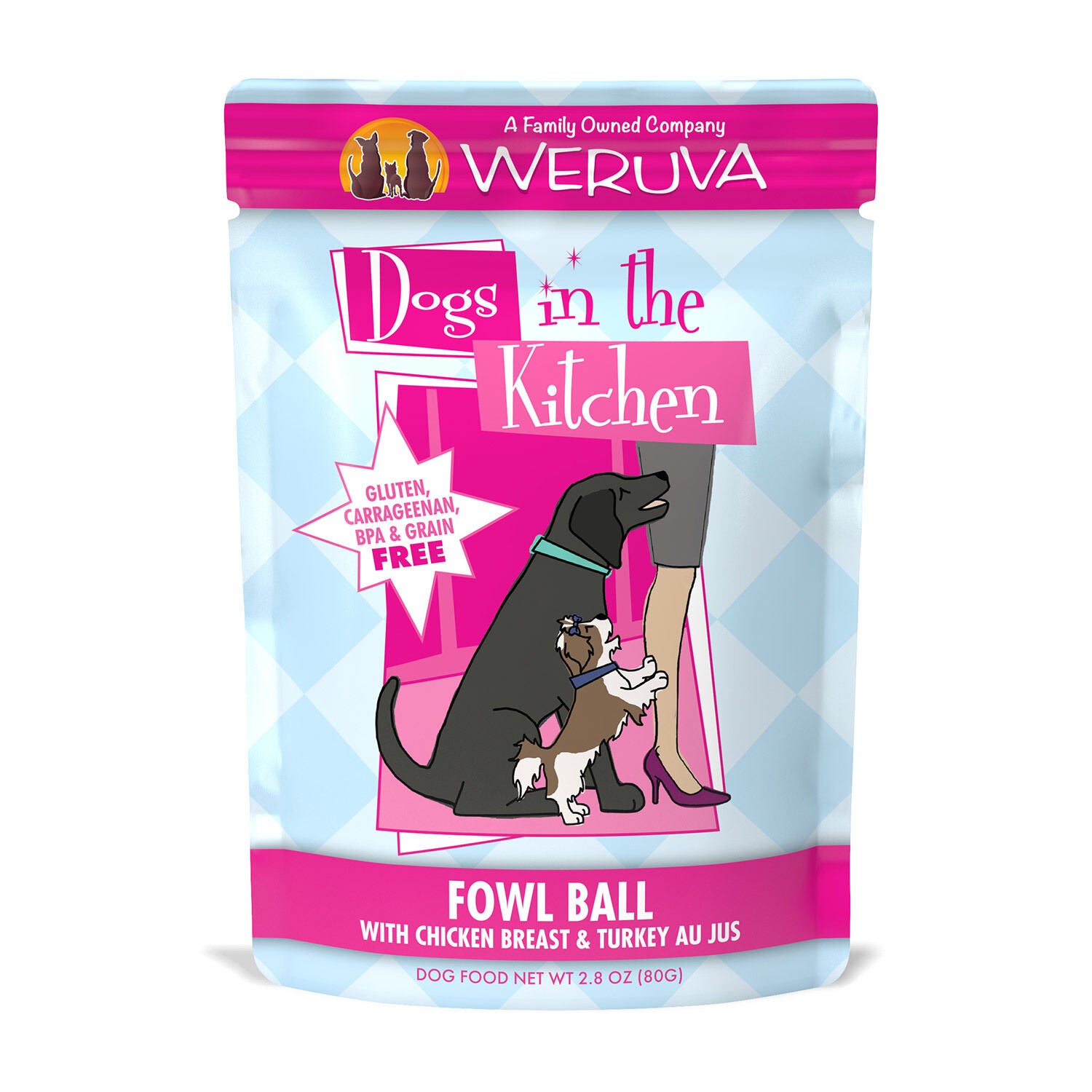 Weruva Dogs In The Kitchen Fowl Ball With Chicken & Turkey Au Jus Wet Dog Food, 2.8-Oz