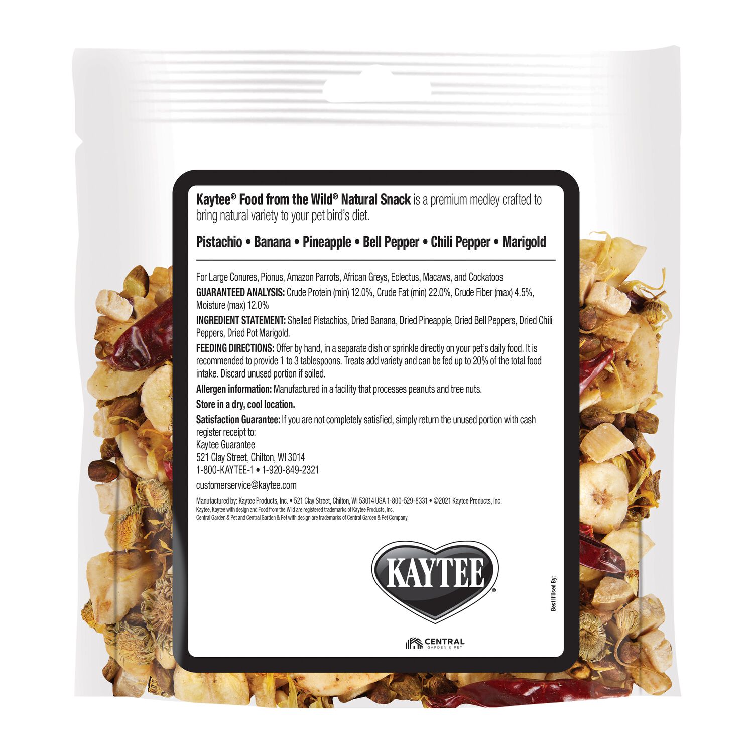 Kaytee Food From The Wild Limited Ingredient Natural Snack Medium & Large Bird Treats, 3-Oz