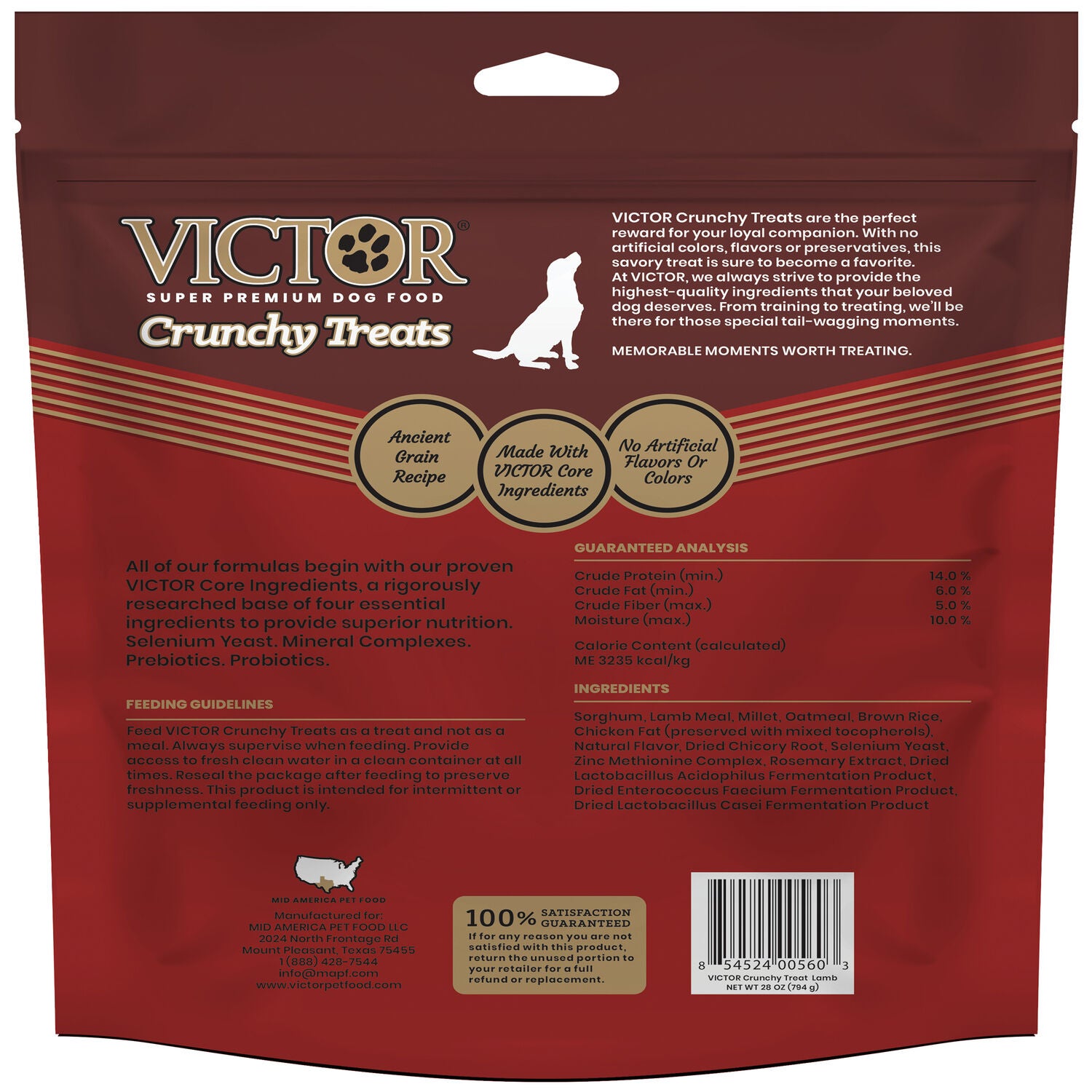 Victor Crunchy Lamb Meal Dog Treats Pet Supermarket 28oz Pet