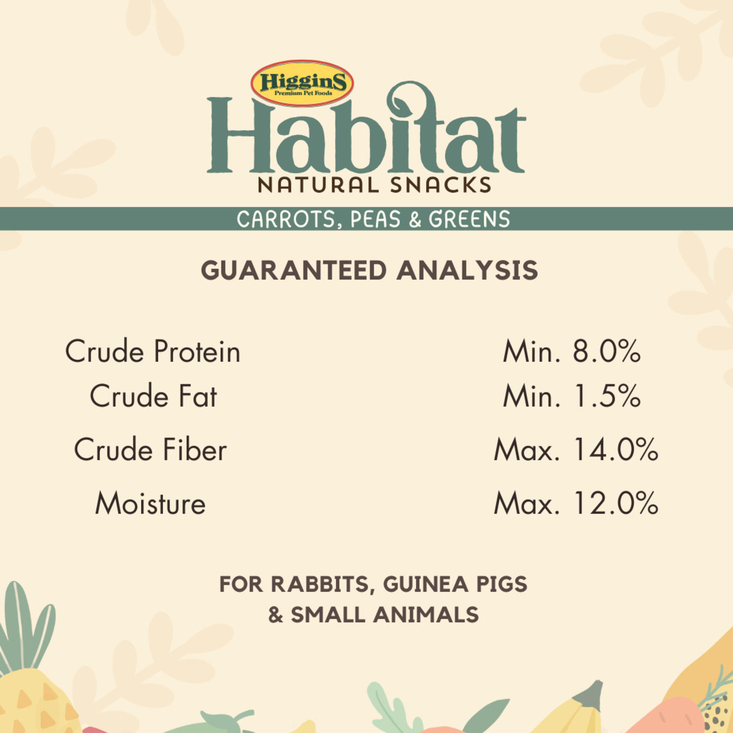 Higgins Habitat Carrots, Peas, & Greens Small Animal Treat, 3.5Oz