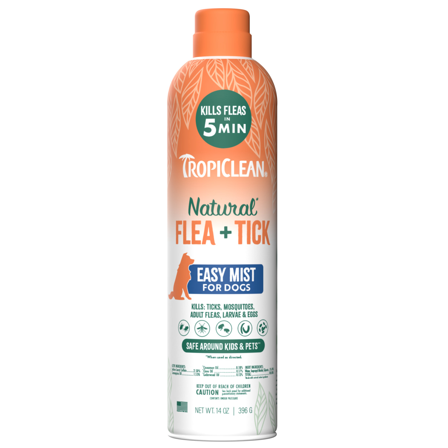 Tropiclean Natural* Flea + Tick Easy Mist Spray For Dogs, 14-Oz